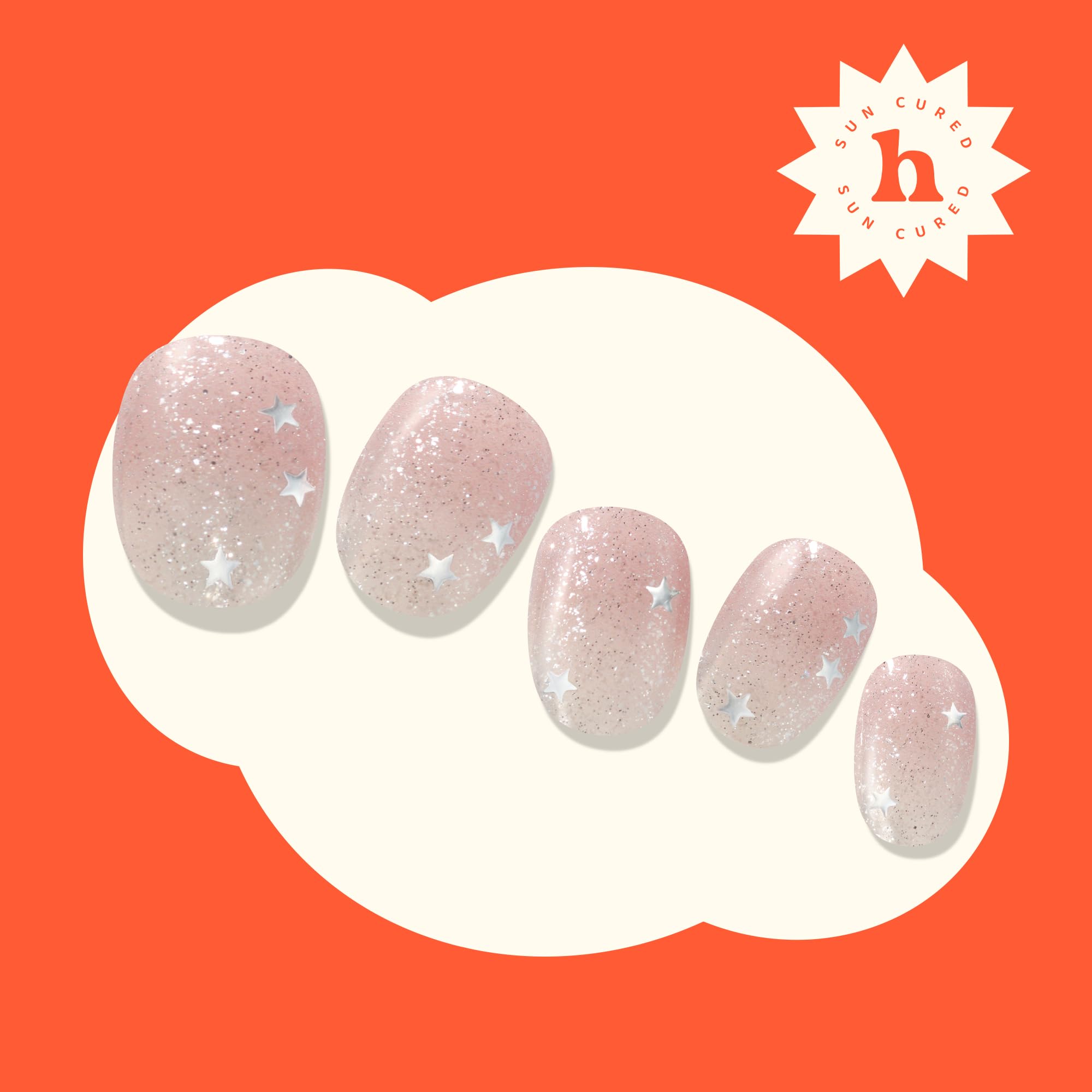Semi-Cured Gel Nail Strips Kit - Spring Nail Art Designs, No LED Lamp Needed, Easy Application & Removal - Includes 28 Strips, Prep Pad, Nail File & Wooden Stick - Perfect for Home Manicures, Parties & Gift Giving - Hey, Rosé All Day