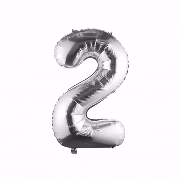 Balloonify Silver Mylar Number 2 Balloon - 40 Inch Large Foil Balloon for Birthday Parties, Baby Showers & Anniversary Celebrations (1 Count Box)