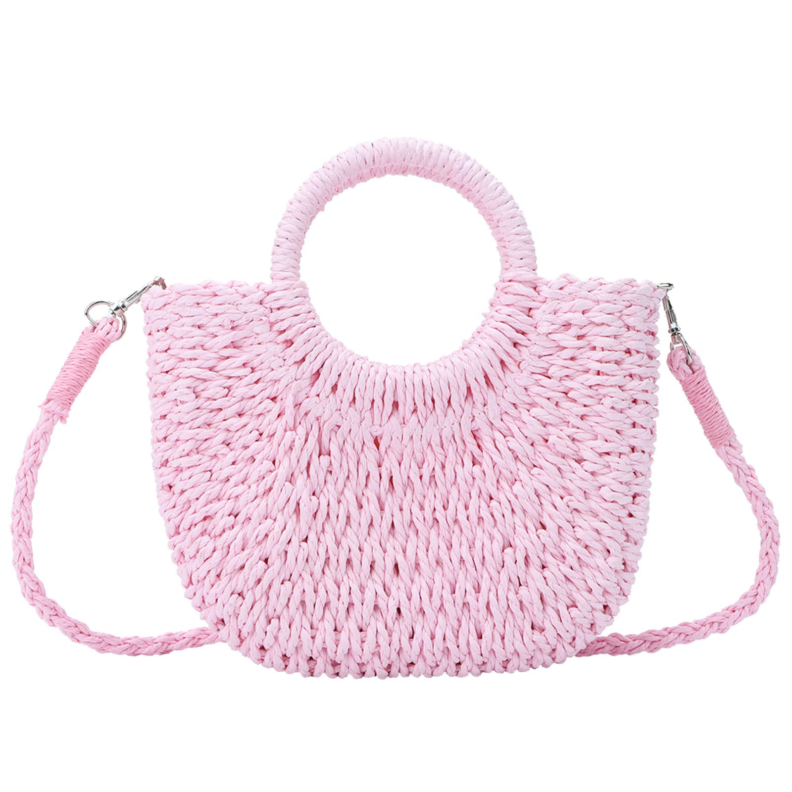 Stylish Straw Tote Bag for Women - Woven Rattan Purse with Crossbody & Top Handle - Perfect for Beach, Summer Outings & Shopping