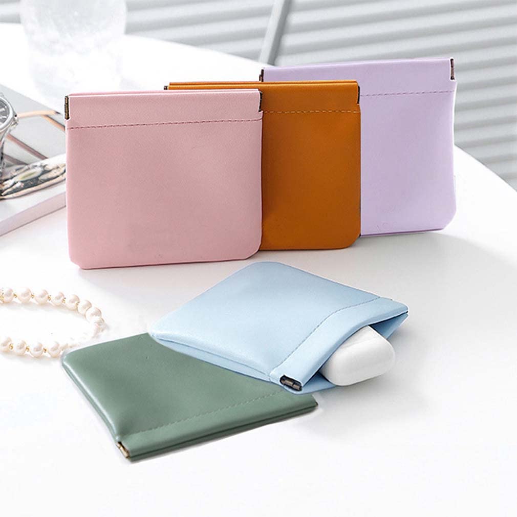 Premium Lambskin Small Makeup Bag - Waterproof Travel Cosmetic Pouch & Organizer | Compact Cube Design for Toiletries, Makeup Storage | Ideal for Travel, Gym, Daily Use (Pink)