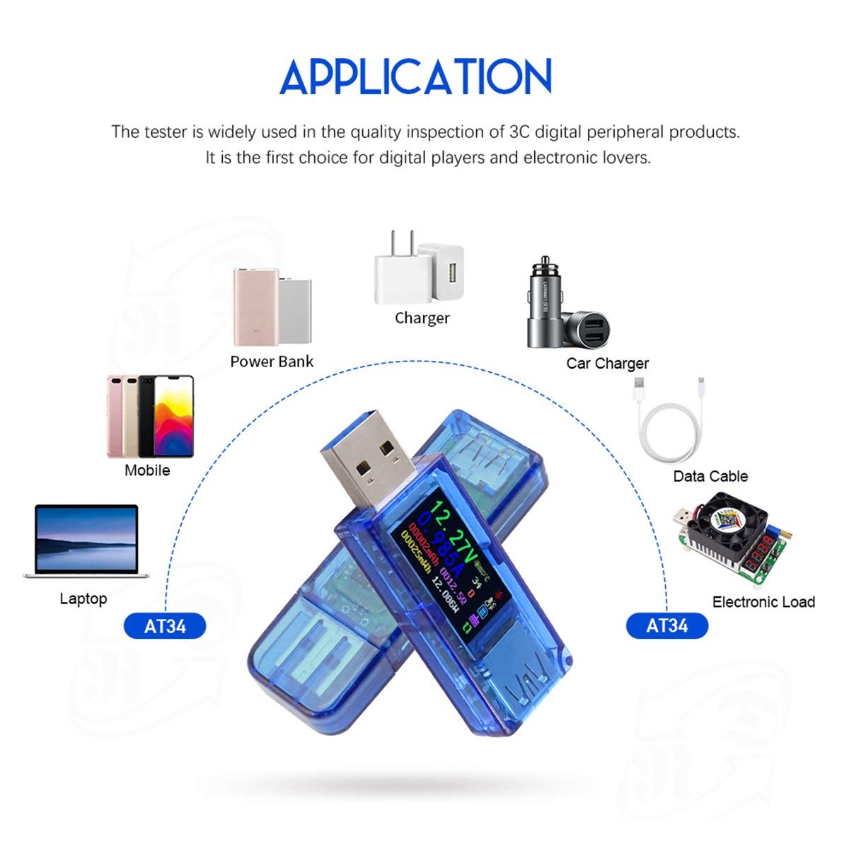 AiLi USB 3.0 Tester with IPS Display - Voltage & Current Meter for Chargers (3.7-30V 0-4A) - Perfect for Tech Testing & DIY Projects