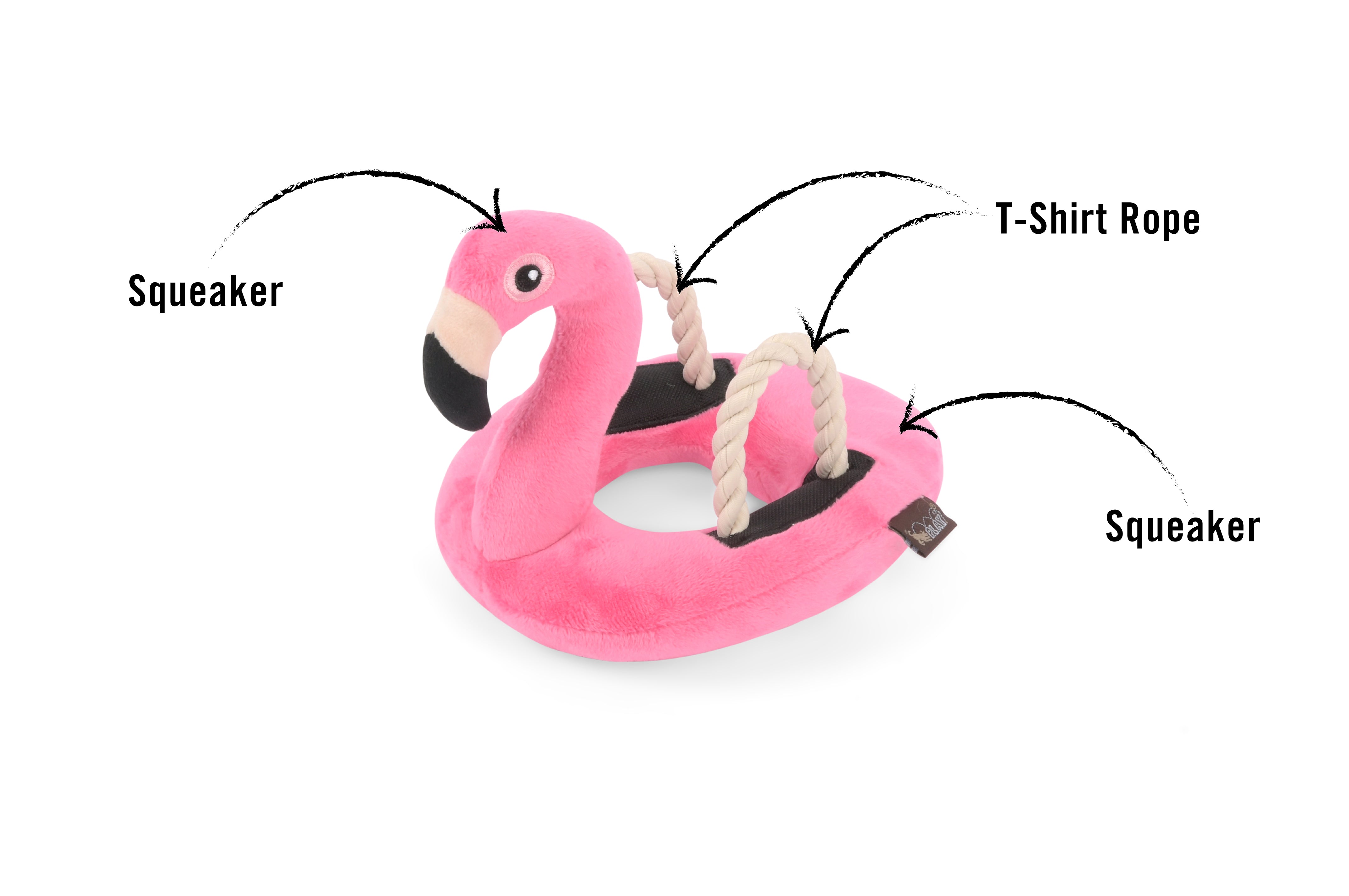 Floating Flamenco Dog Toy Plush - Tropical Paradise™ by Pet P.L.A.Y. | Durable Chew Toy for Pool, Beach & Water Play | Fun Bath Time Floating Toy for Dogs