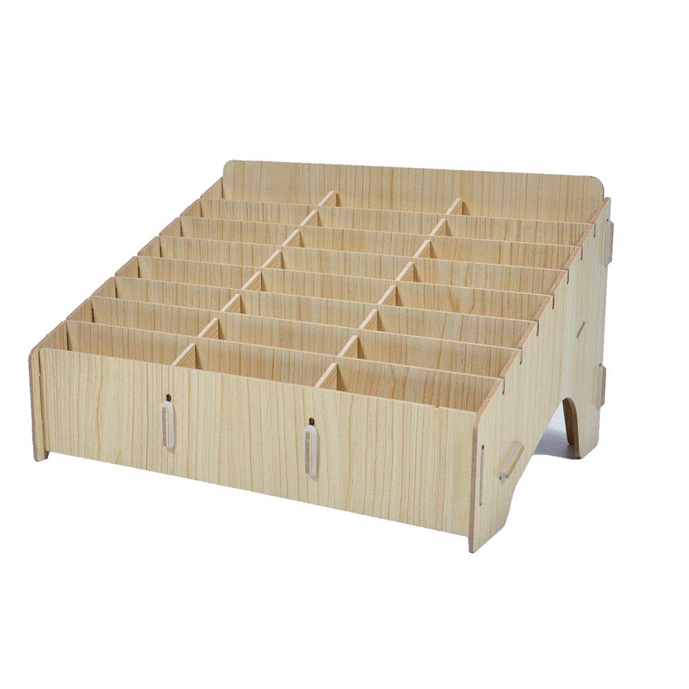 XICHENGSHIDAI 24-Slot Phone Storage Box - Beige Desktop Organizer for Classroom & Office