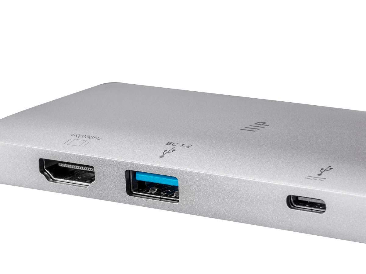 Monoprice USB-C to HDMI Adapter with Gigabit Ethernet, 3-Port USB 3.0 Hub, SD Card Reader & 100W Power Delivery - Multi-Port USB C Hub for MacBook Pro, Dell XPS, Surface Pro - Perfect for Home Office, Conference Room & Travel Use
