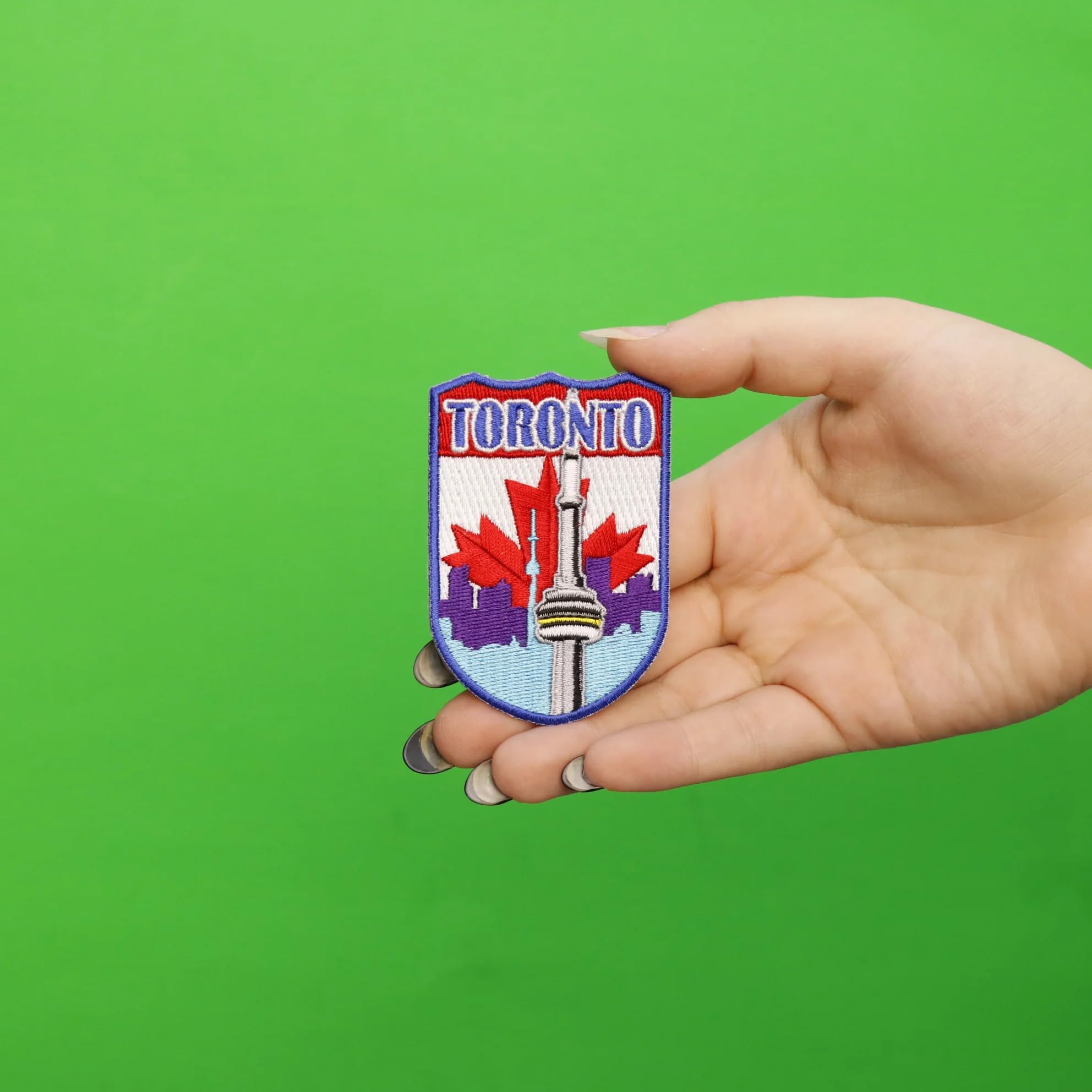 Toronto Canada Shield Embroidered Iron On Patch - Custom Embroidered Badge for Jackets, Bags & Hats - Perfect for DIY Crafts, Souvenirs & Gifts