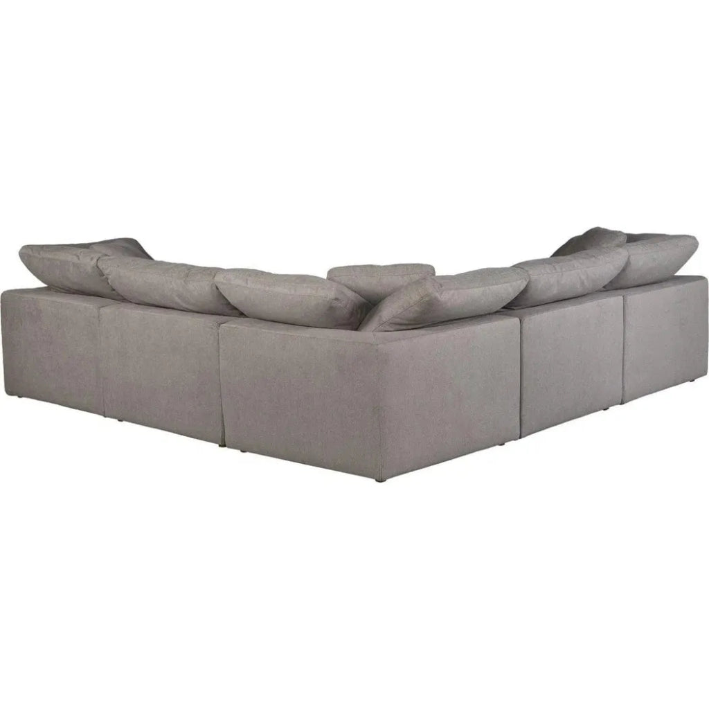 5-Piece Performance Terra Grey Modular Sectional Sofa Set - Perfect for Living Room, Lounge & Family Gatherings