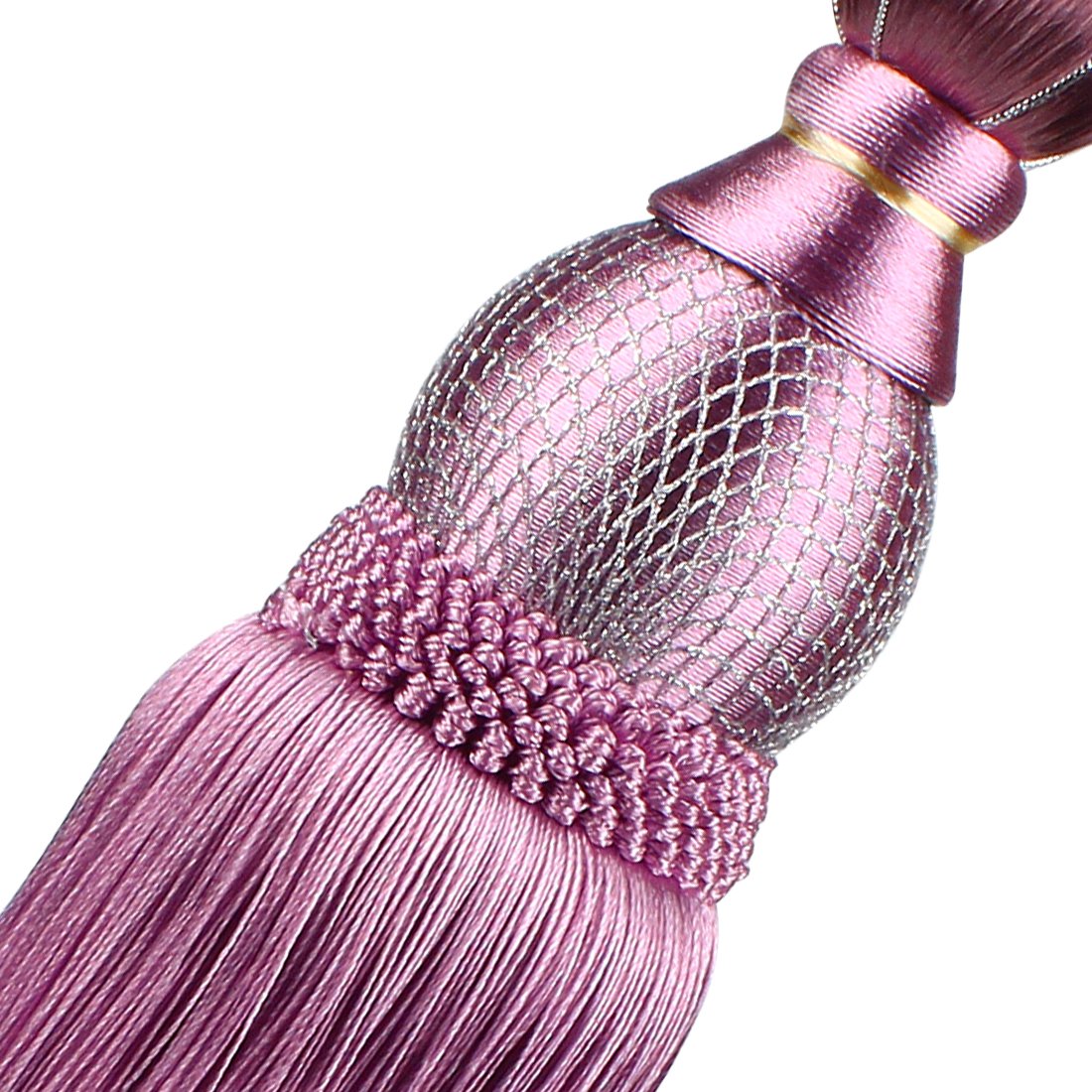 Andux 1 Pair Purple Tassel Curtain Tiebacks - Elegant Window Drapery Holdbacks for Living Room, Bedroom & Home Decor (CLGQ-02) | Perfect for Sheer, Blackout & Voile Curtains