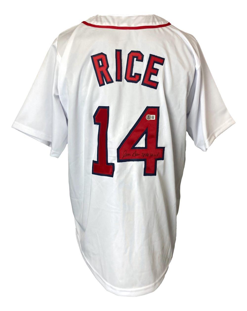Authentic Jim Rice Boston Red Sox Signed White Baseball Jersey - 1978 AL MVP Collectible - Perfect for Sports Memorabilia Display & Gift for Baseball Fans