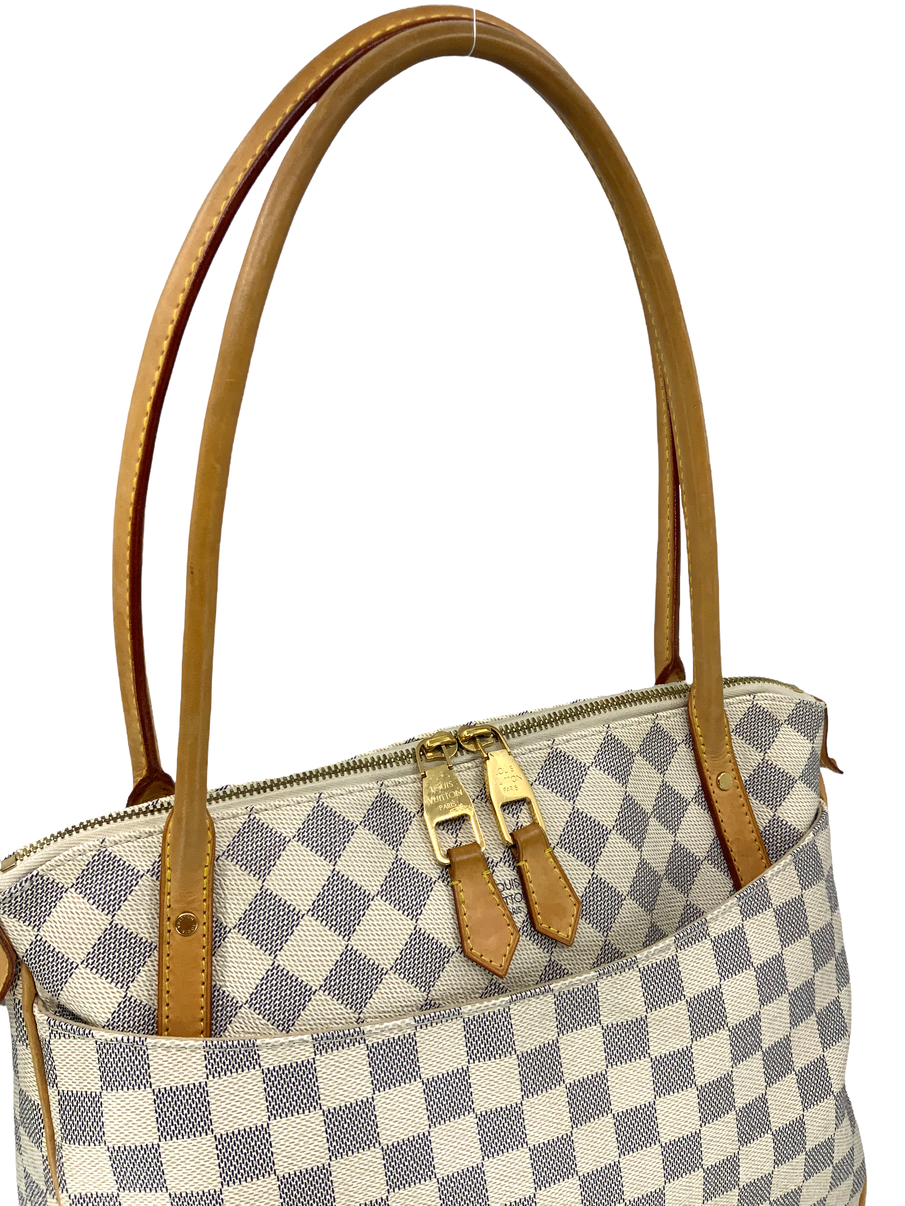 Authentic Louis Vuitton Damier Azur Figheri PM Crossbody Handbag for Women - Luxury Designer Shoulder Bag for Work, Travel & Everyday Use