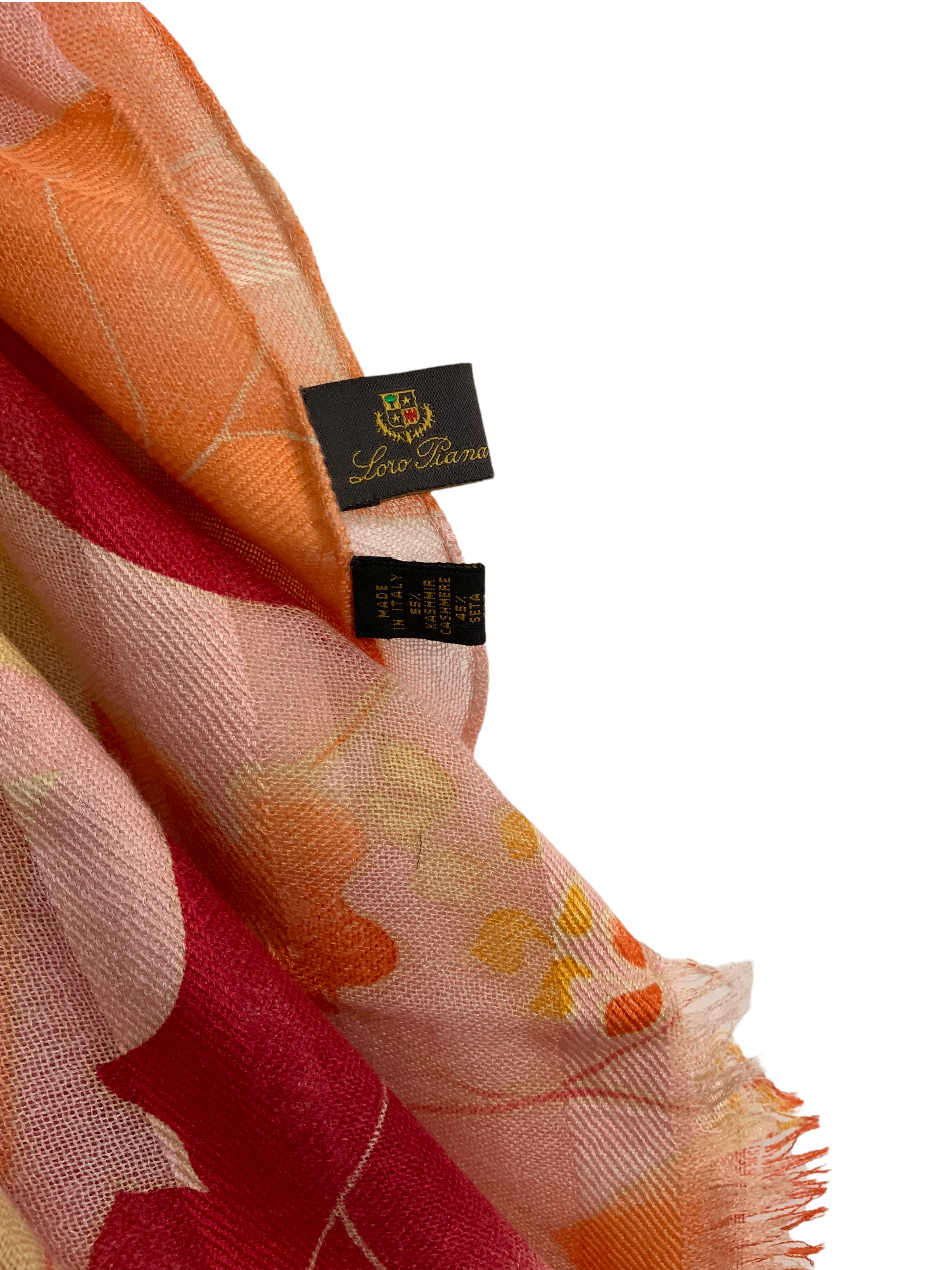 Loro Piana Cashmere Silk Scarf - Leaf Print Oblong Wrap for Women - Perfect for Fall & Winter Fashion, Office & Evening Outfits