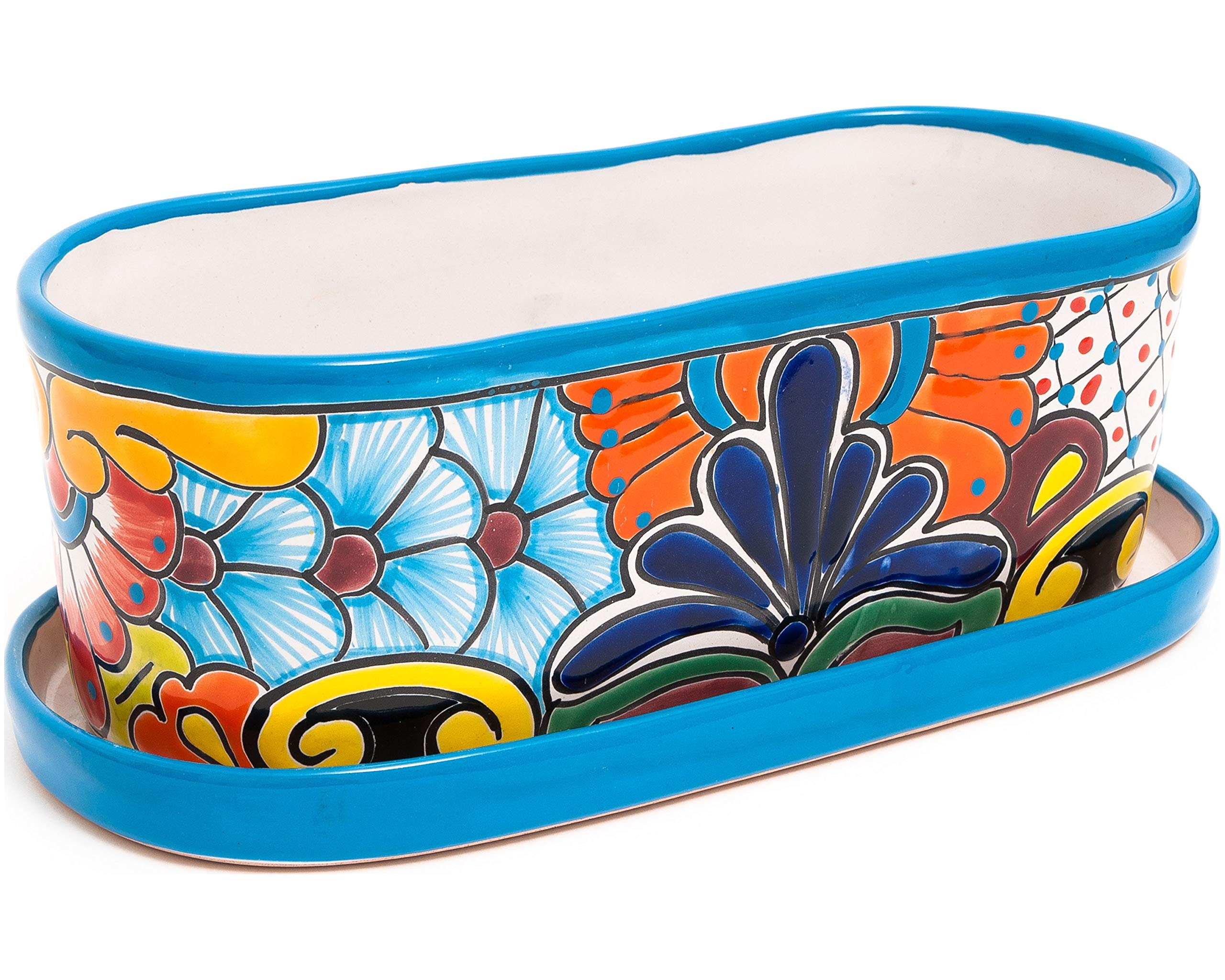 Handmade Mexican Talavera Ceramic Planter Pot - 15