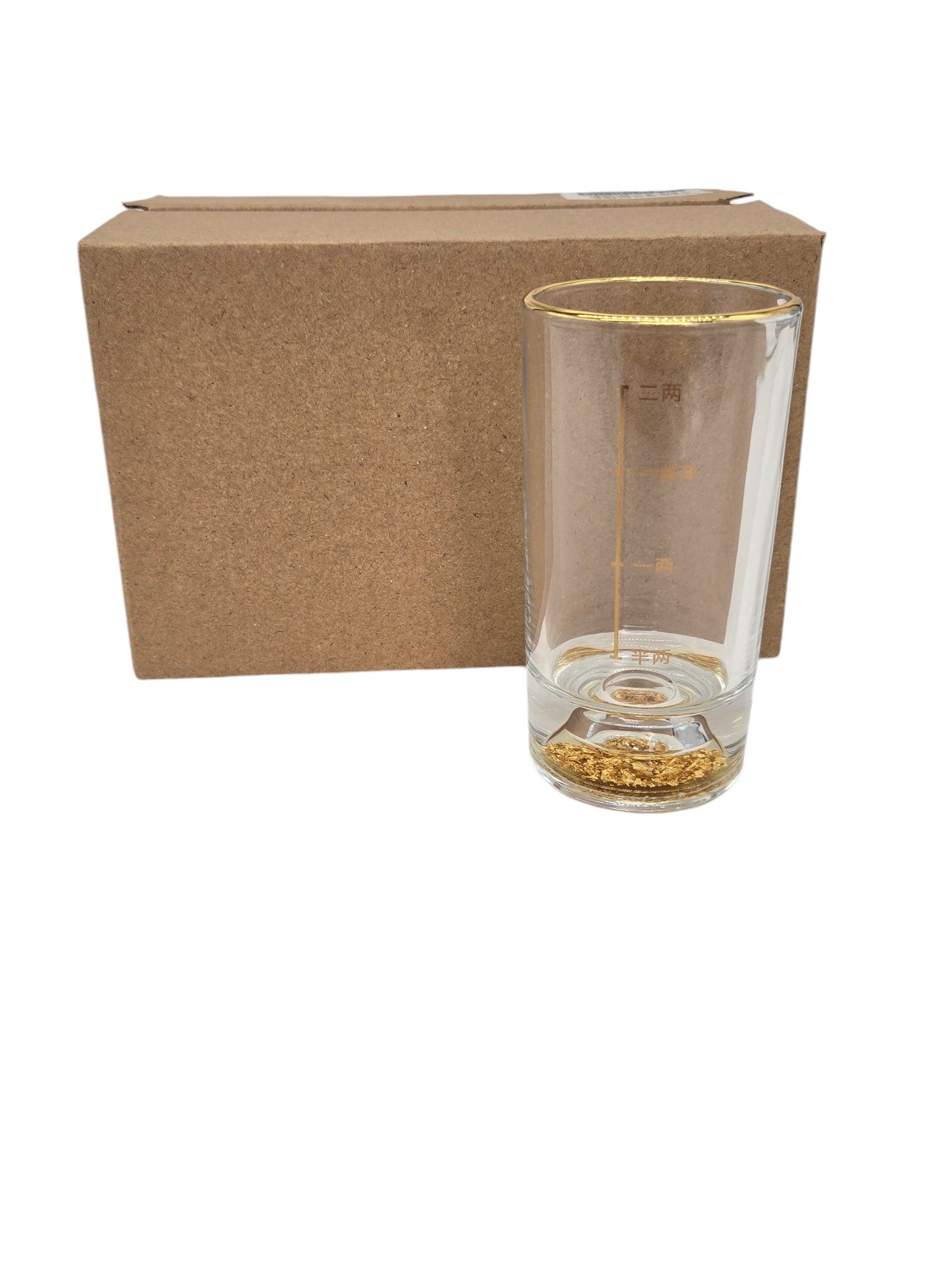 4x2 Liquor Glasses with Gold Design - Elegant Cocktail & Whiskey Drinking Glasses Set for Parties, Bars & Home Entertaining