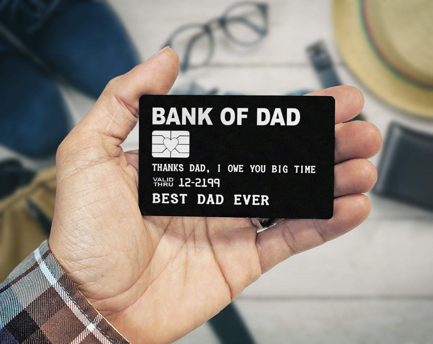 Personalized Dad Beer Glass with Engraved 'Bank of Dad' Wallet Card - 16oz Custom Pub Glass Gift Set for Father's Day, Birthday & Retirement - Perfect for Dads Who Love Whiskey, Beer & Special Occasions