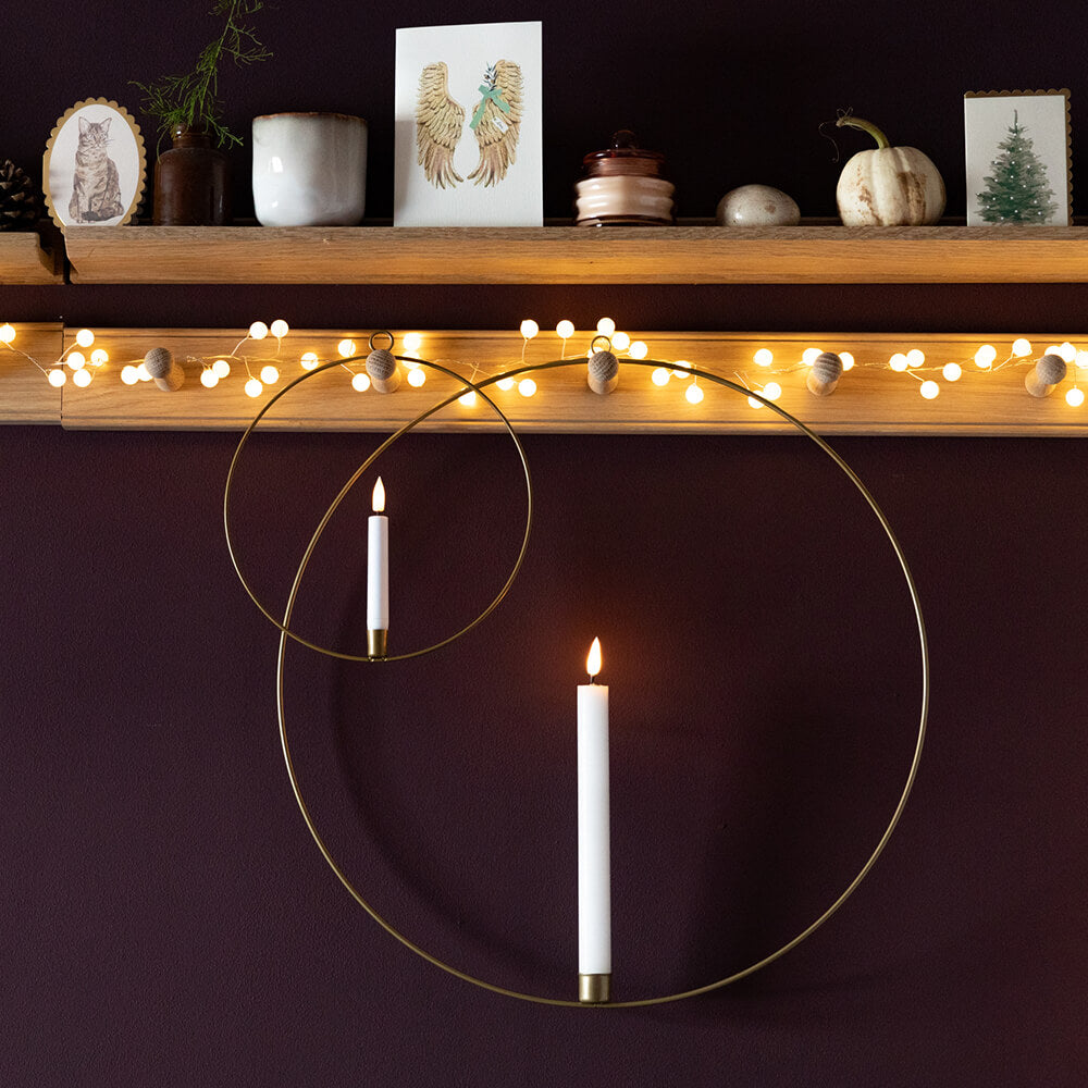 Gold Illuminated Candle Ring - Elegant Flameless LED Candle Decor for Weddings, Christmas & Home Decoration