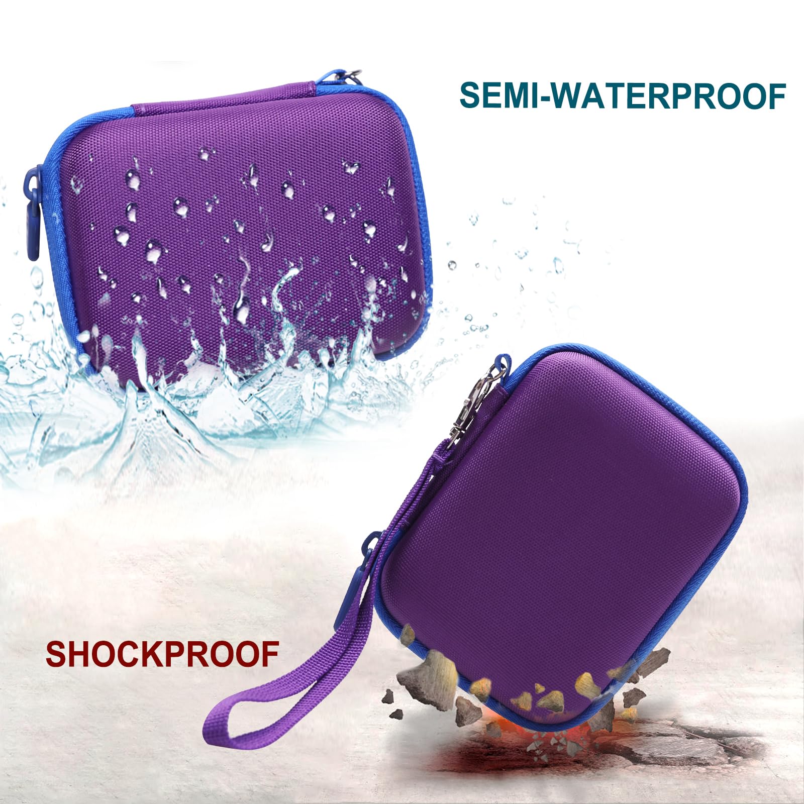 LTGEM Protective Case for JBL Go 4, Go 3 & Go 3 Eco - Waterproof Cover for Ultra-Portable Bluetooth Speakers (Purple) - Perfect for Beach, Pool, Outdoor Adventures & Travel