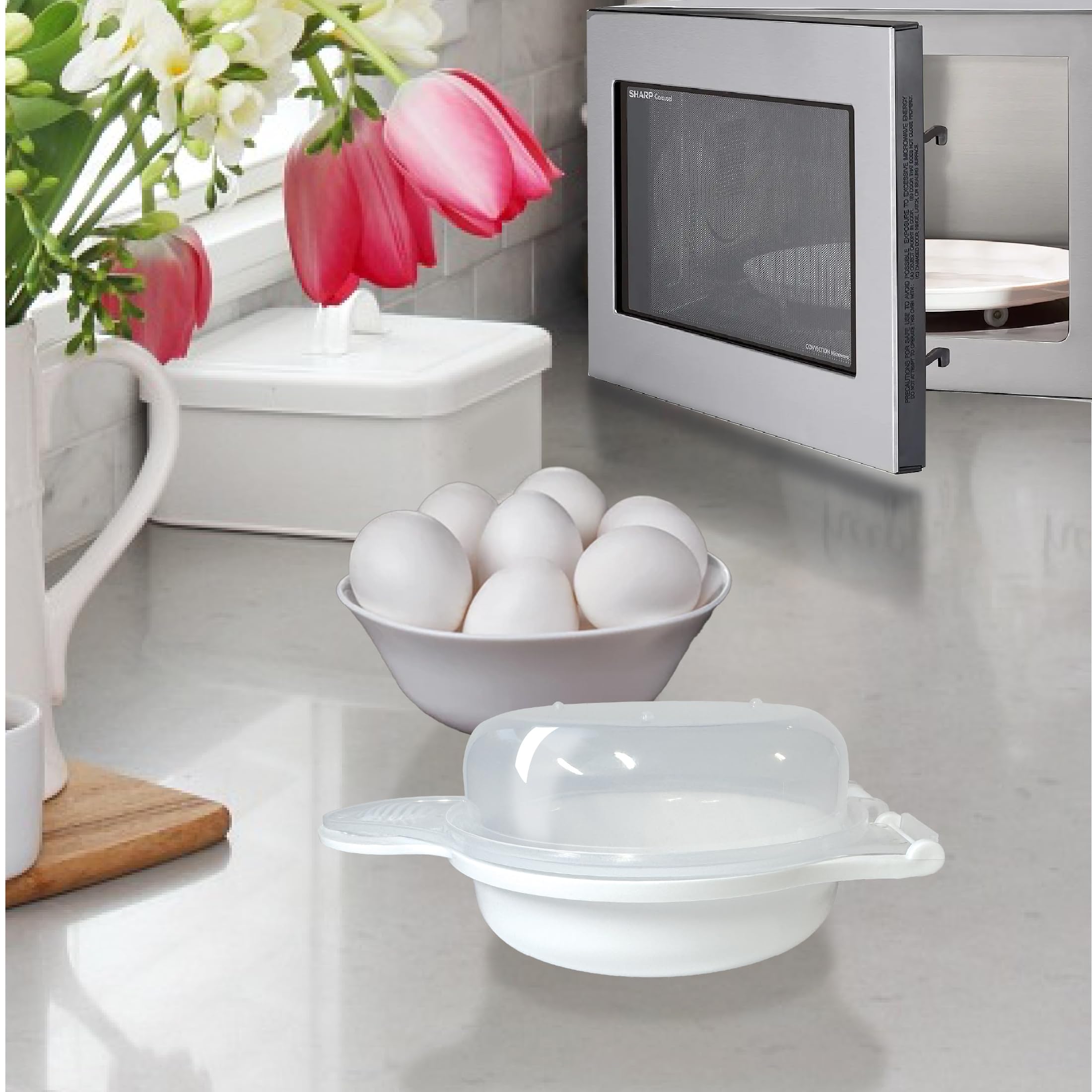 Trenton Gifts Microwave Egg Cooker & Poacher - Quick Scrambled Omelet Maker for Easy Breakfast - BPA-Free Egg Cooking Solution - Perfect for Busy Mornings & Healthy Meal Prep