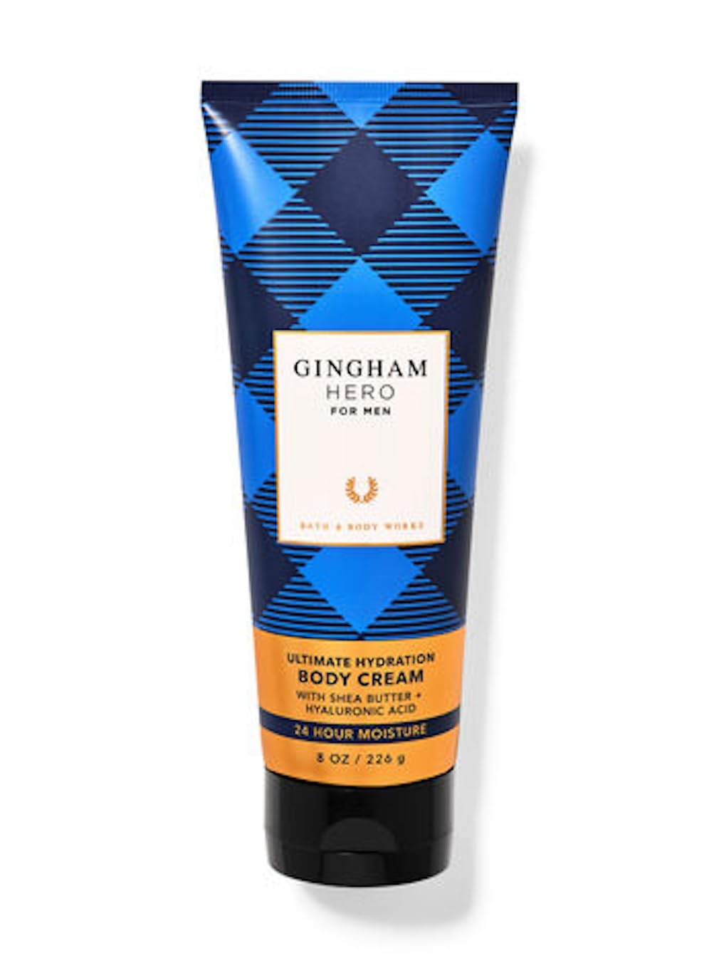 Bath and Body Works Hyaluronic Acid Body Cream for Men - 8 Fl Oz Hydrating Moisturizer with Gingham Hero Scent - Deep Hydration for Dry Skin - Perfect for Daily Use & Post-Shave Care
