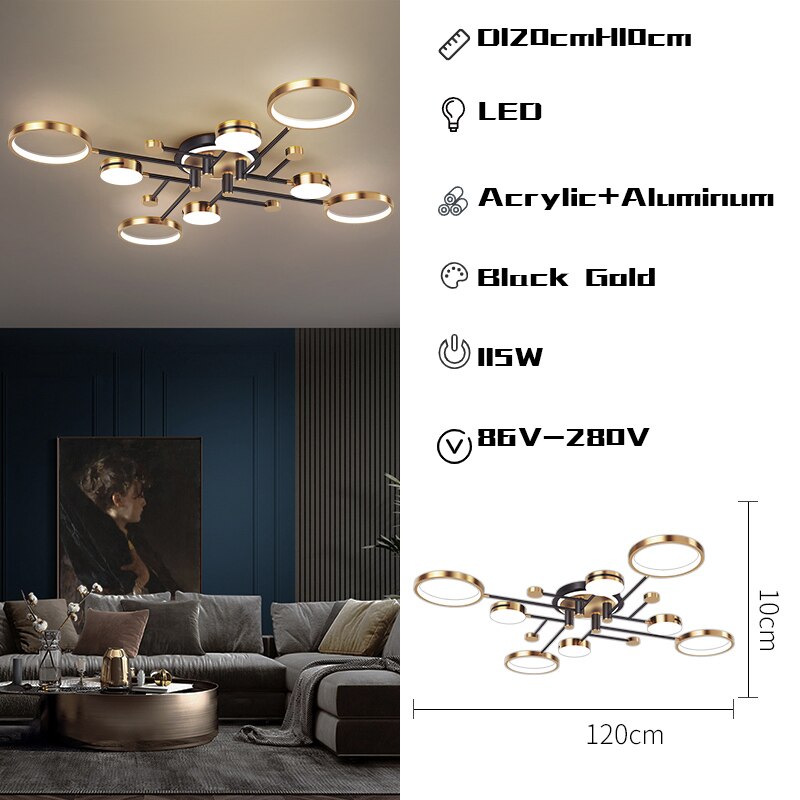 Modern Adjustable Chandelier Rings - Elegant Ceiling Light Fixture for Dining Room, Bedroom & Living Room Decor