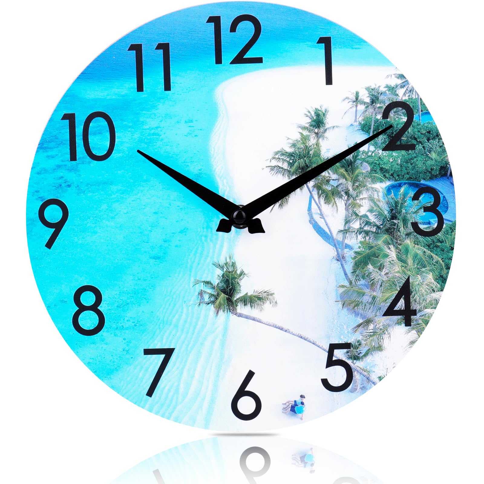 12 Inch Teal Waterproof Outdoor Wall Clock - Nautical Beach Coastal Decor for Patio, Pool, Garden & Home - Perfect for Indoor & Outdoor Use in Bathrooms, Kitchens, and Decks