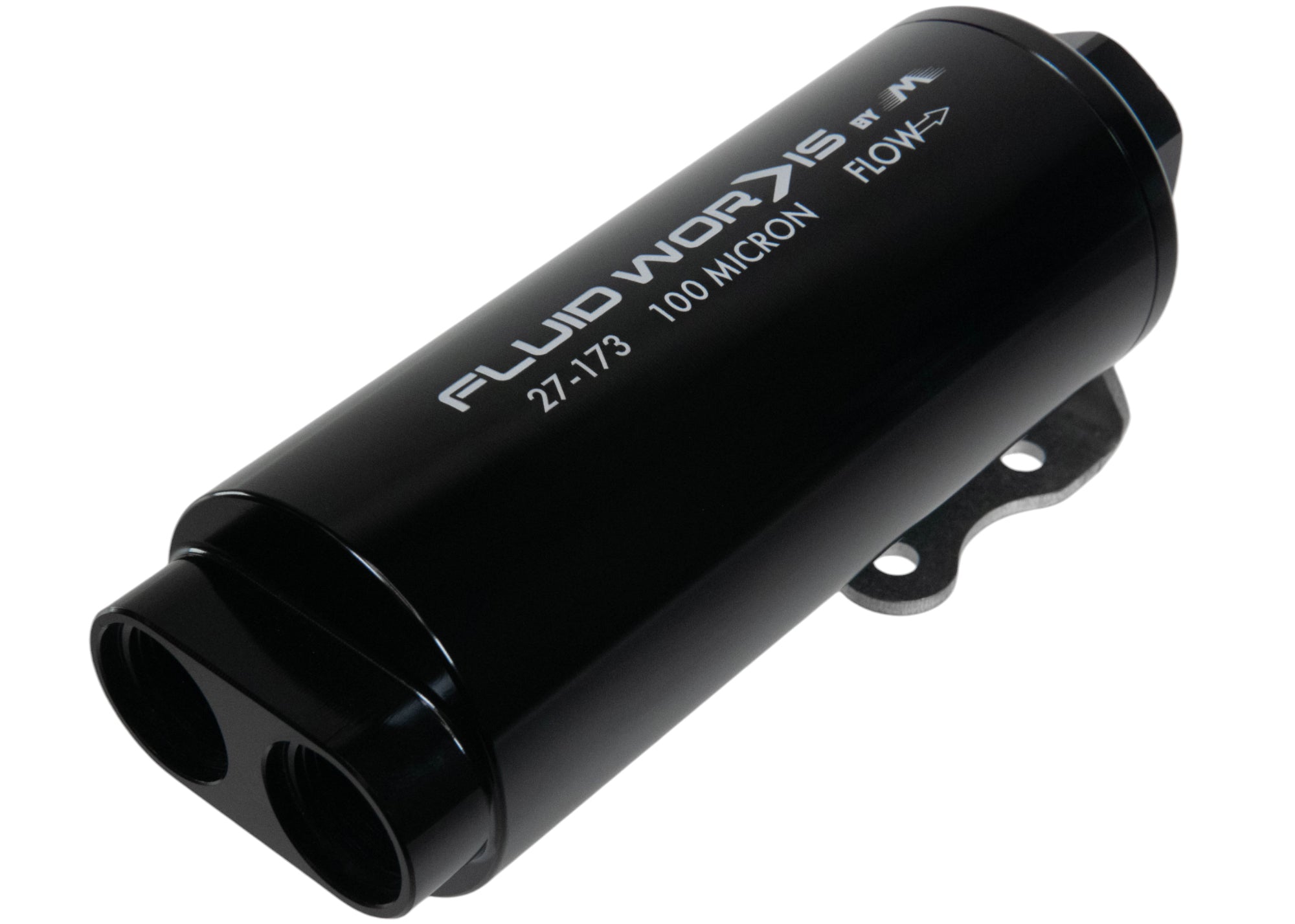 Fluidworks Dual Inlet 12GPM 100 Micron Pre Fuel Filter with Mounting Bracket - Compatible with Diesel Engines, Marine & Industrial Equipment (Model 27 173)