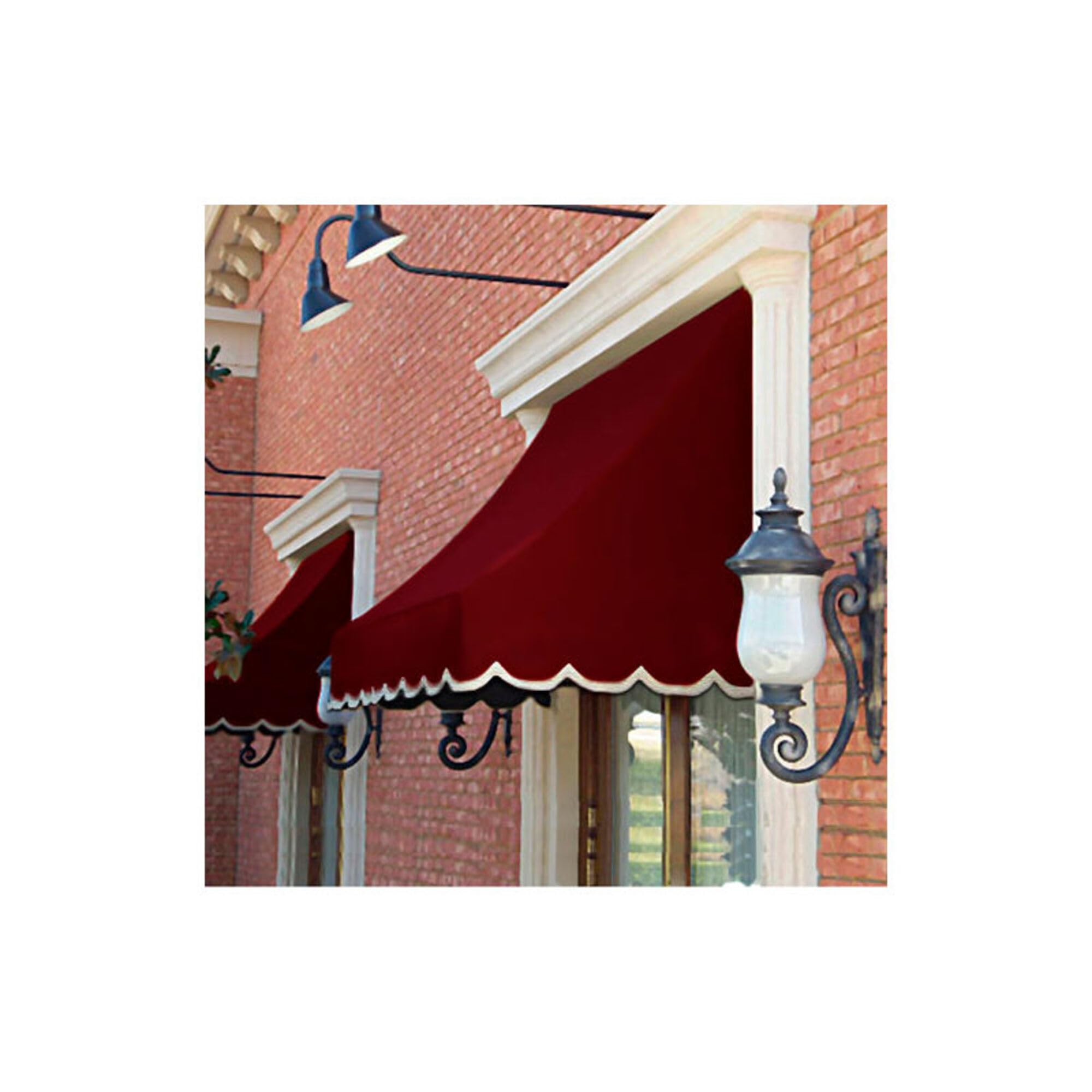 Awntech Beauty-Mark Nantucket 3' Window/Entry Awning in Burgundy - Perfect for Porch Shade, Front Door Cover & Outdoor Decor