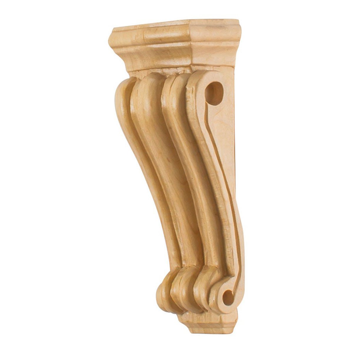 Hard Maple Low Profile Scrolled Corbel - 2 1/4