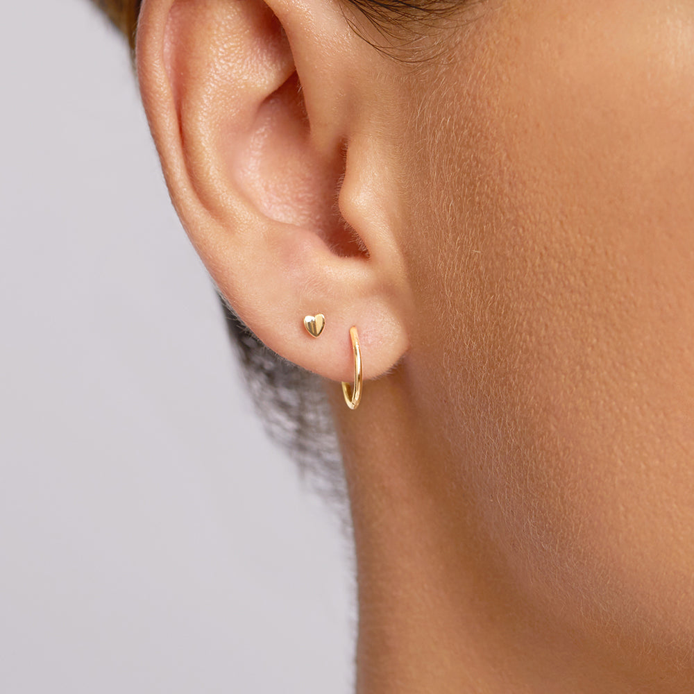 10k Gold Polished Sleeper Earrings for Women – Elegant and Comfortable Hoop Earrings for Everyday Wear, Sleep, and Gifting