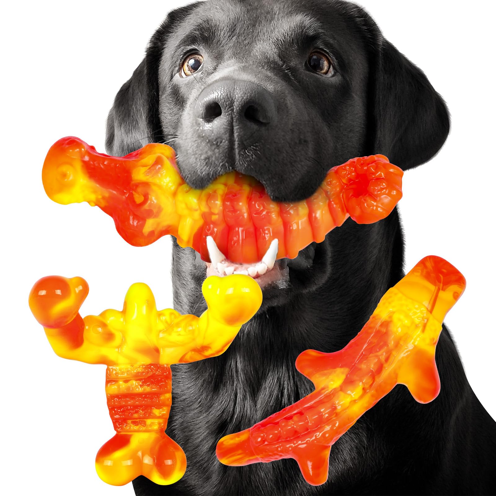 Apasiri 3 Pack Indestructible Dog Chew Toys for Aggressive Chewers - Durable Large Breed Dog Toys for Strong Chewers - Perfect for Teething, Boredom Relief & Playtime