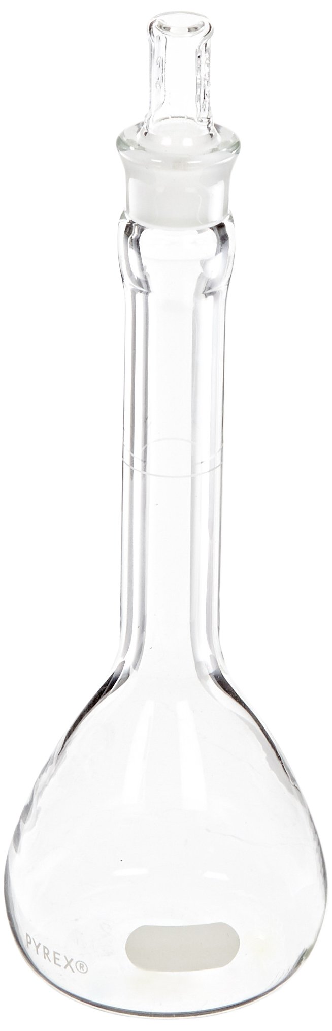 Pyrex Borosilicate Glass Class B 100ml Volumetric Flasks with Standard Taper Stopper - 12 Pack | Lab-Grade Flat Bottom Chemistry Glassware for Precise Liquid Measurements in Laboratories & Science Experiments