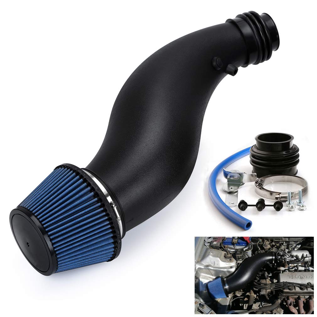PTNHZ Plastic Air Intake Pipe Compatible with Honda Civic 1992-2000 EK EG Models - High Performance Replacement Part with Air Filter for Enhanced Engine Airflow & Fuel Efficiency