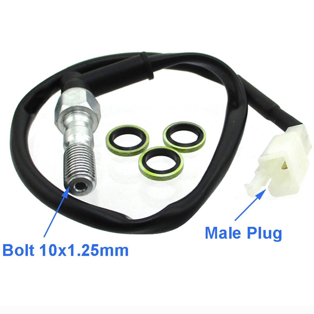 TC-Motor Motorcycle Hydraulic Brake Light Switch - Double Bleed Banjo Bolt 10x1.25mm for Harley, Honda, Yamaha - Perfect for Custom Bike Builds & Brake System Upgrades