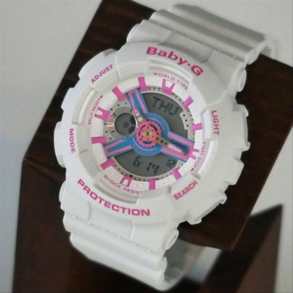 CASIO BABY-G BA-110NR-8ADR Digital Quartz Women's Watch - White Resin Band, Shock Resistant, Water Resistant for Swimming, Running & Outdoor Sports