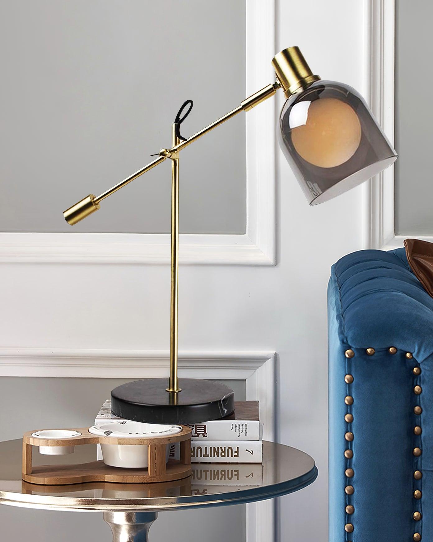 Modern Nyos Table Lamp - Adjustable LED Desk Light for Home Office, Bedroom & Study - Stylish Nightstand Lamp with Warm White Light for Reading & Relaxation