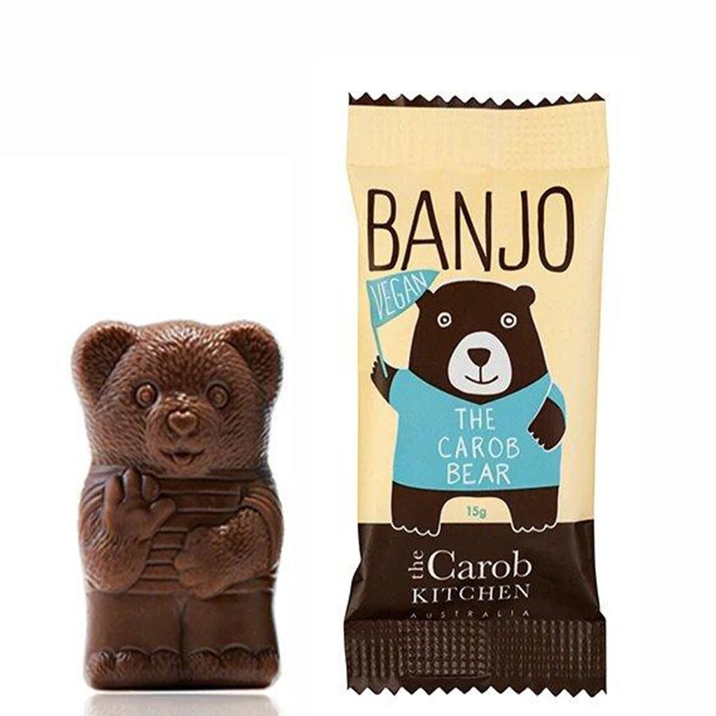 Carob Kitchen Banjo - Vegan Carob Bear Stuffed Animal Toy for Kids | Eco-Friendly Plush Gift for Birthdays & Cuddling