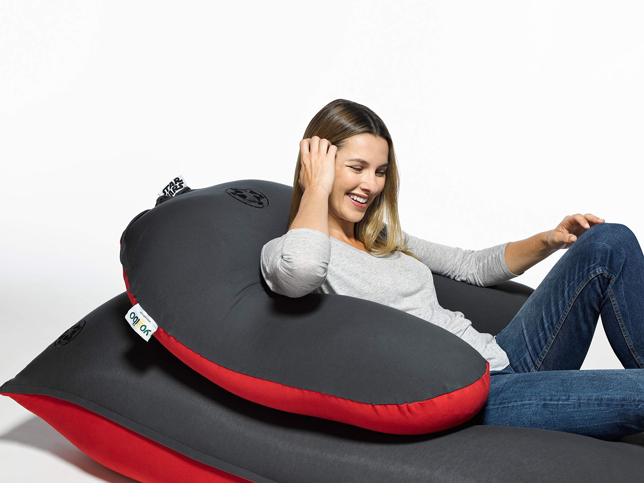 Yogibo Star Wars™ Support Reading Pillow - U-Shaped Backrest with Armrests for Ultimate Comfort | Empire Black/Red | Perfect for Gaming, Lounging & Reading in Bed or on Floor