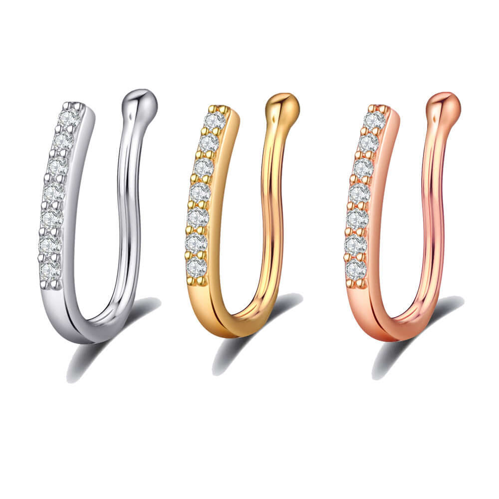 18K Gold Bunny No Piercing Nose Cuff - Fake Nose Ring for Women | Trendy Non-Piercing Nose Jewelry for Parties, Weddings & Everyday Wear (HSPJ609)