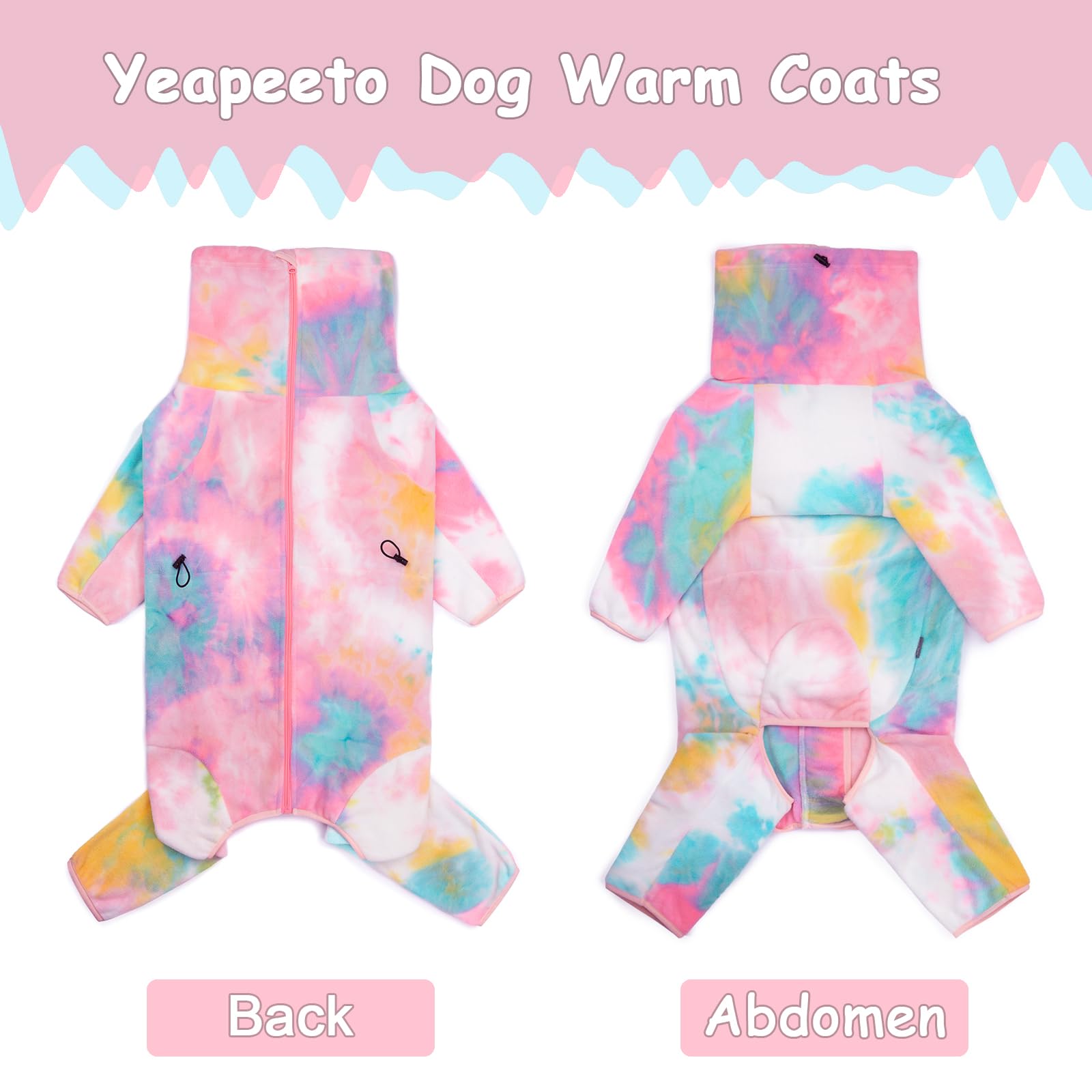 **Warm Fleece Dog Winter Coat for Large & Medium Dogs - High Collar Windproof Full Body Snowsuit, Soft & Comfortable Dog Sweater (Pink Blue, 5X-Large) - Perfect for Cold Weather, Snowy Walks & Outdoor Adventures**
