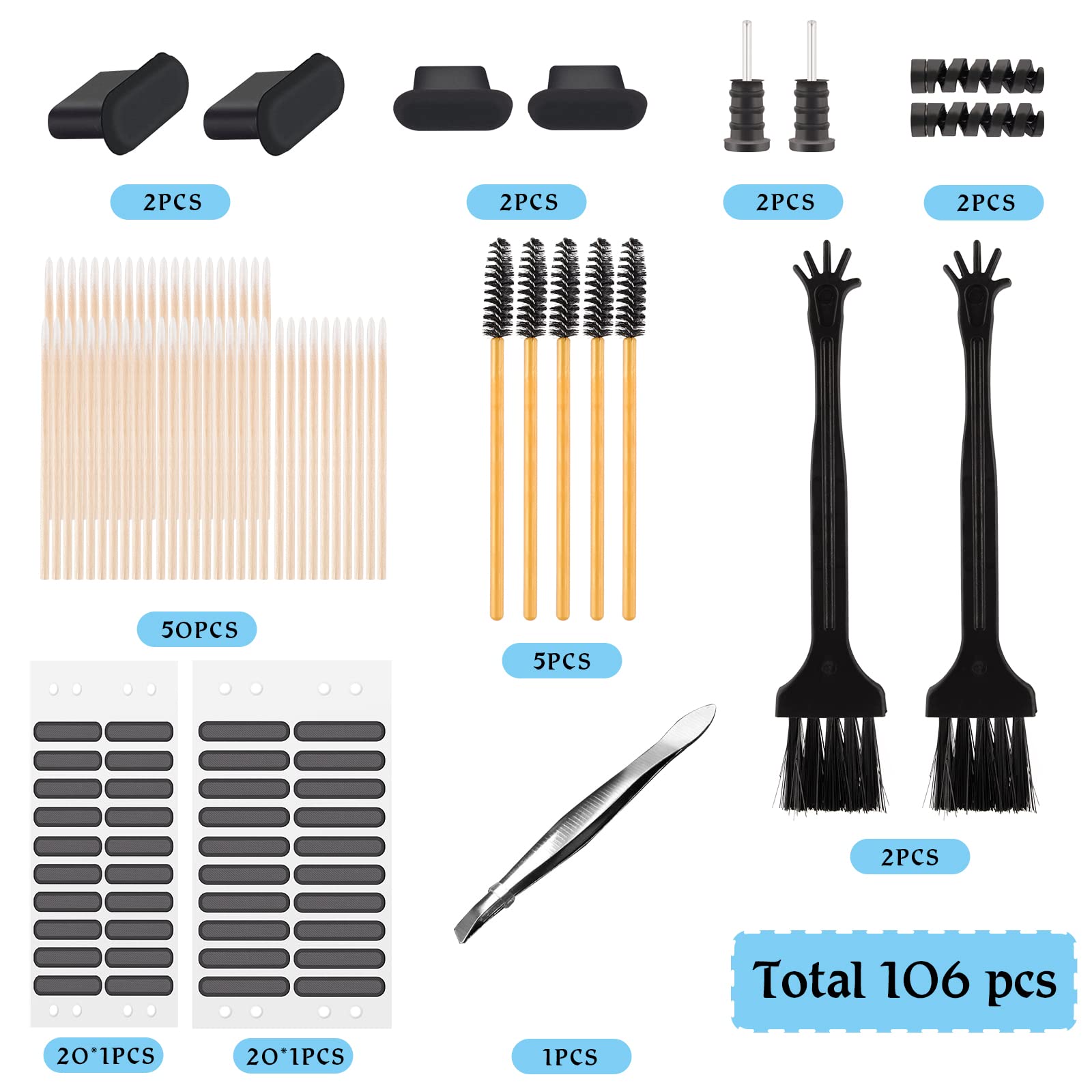GUUFOO 106-Piece Phone Cleaning Kit - Professional Dust Removal Tools for iPhone, Samsung, iPad & Electronics - Perfect for Home, Office & Travel Use