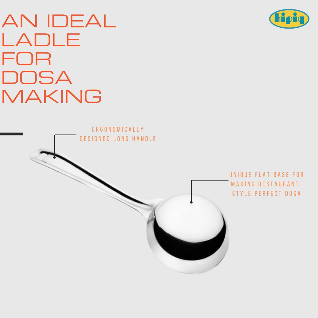 Kipiq Stainless Steel Idli Dosa Batter Container with Ladle - 4.5L Fridge Storage Container for Indian Cooking (Silver) | Perfect for Meal Prep & Kitchen Organization