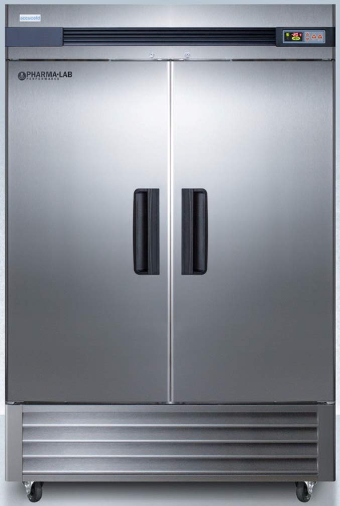 AccuCold AFS49ML 46 Cu.Ft. Frost-Free Upright Pharmacy Freezer - Stainless Steel French Door with Digital Temperature Control | Perfect for Laboratories, Medical Storage & Commercial Pharma Use