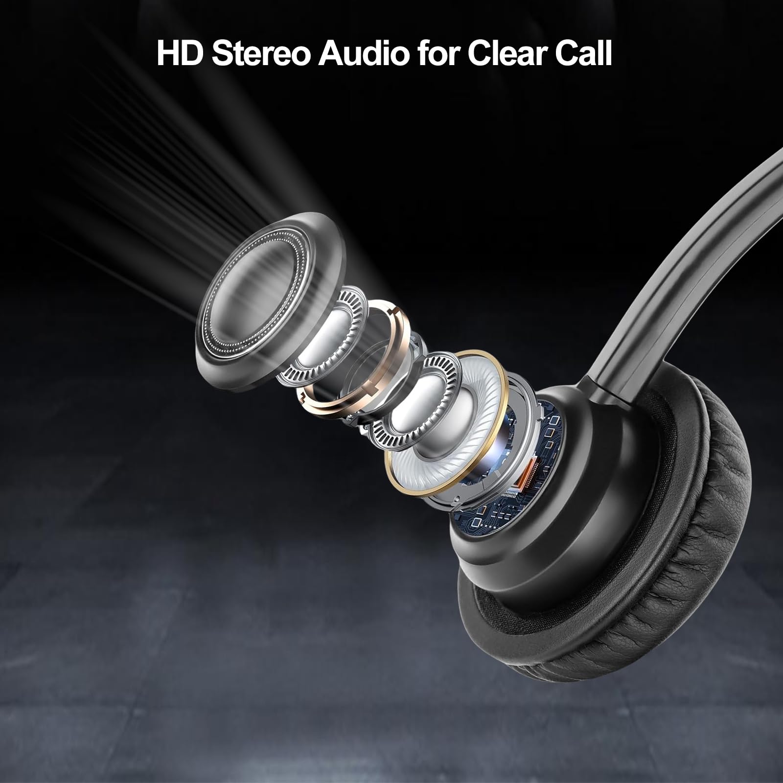 Emaiker USB Headset with Noise Cancelling Microphone - Comfortable Office Headphones for PC, Mac, Laptop - Perfect for Call Center, Skype, Zoom Meetings, Teams, Dragon Dictation & Remote Work from Home - Ideal for Online Classes, Webinars & Customer Service