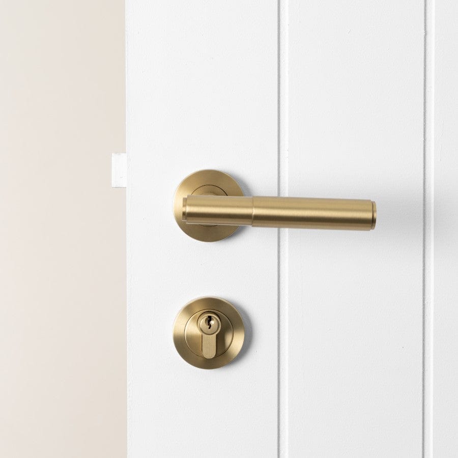 Premium Brushed Brass Front Door Lock Set - Secure & Stylish Entryway Hardware for Homes & Apartments - Ideal for Front Doors, Back Doors & Interior Doors