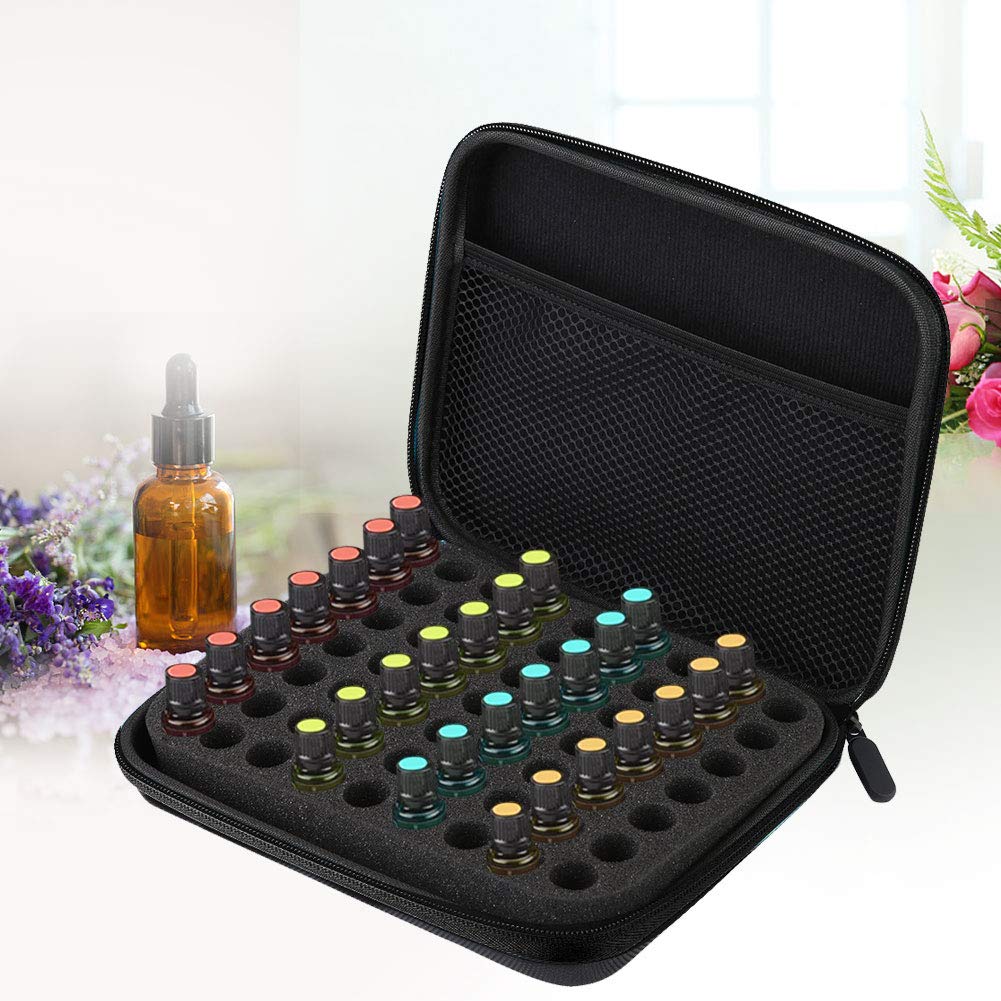 Greensen Essential Oil Storage Case for 63 Bottles - Portable Aromatherapy Organizer with Carrying Handle - Perfect for Travel, Home Use & Professional Therapists (Black)