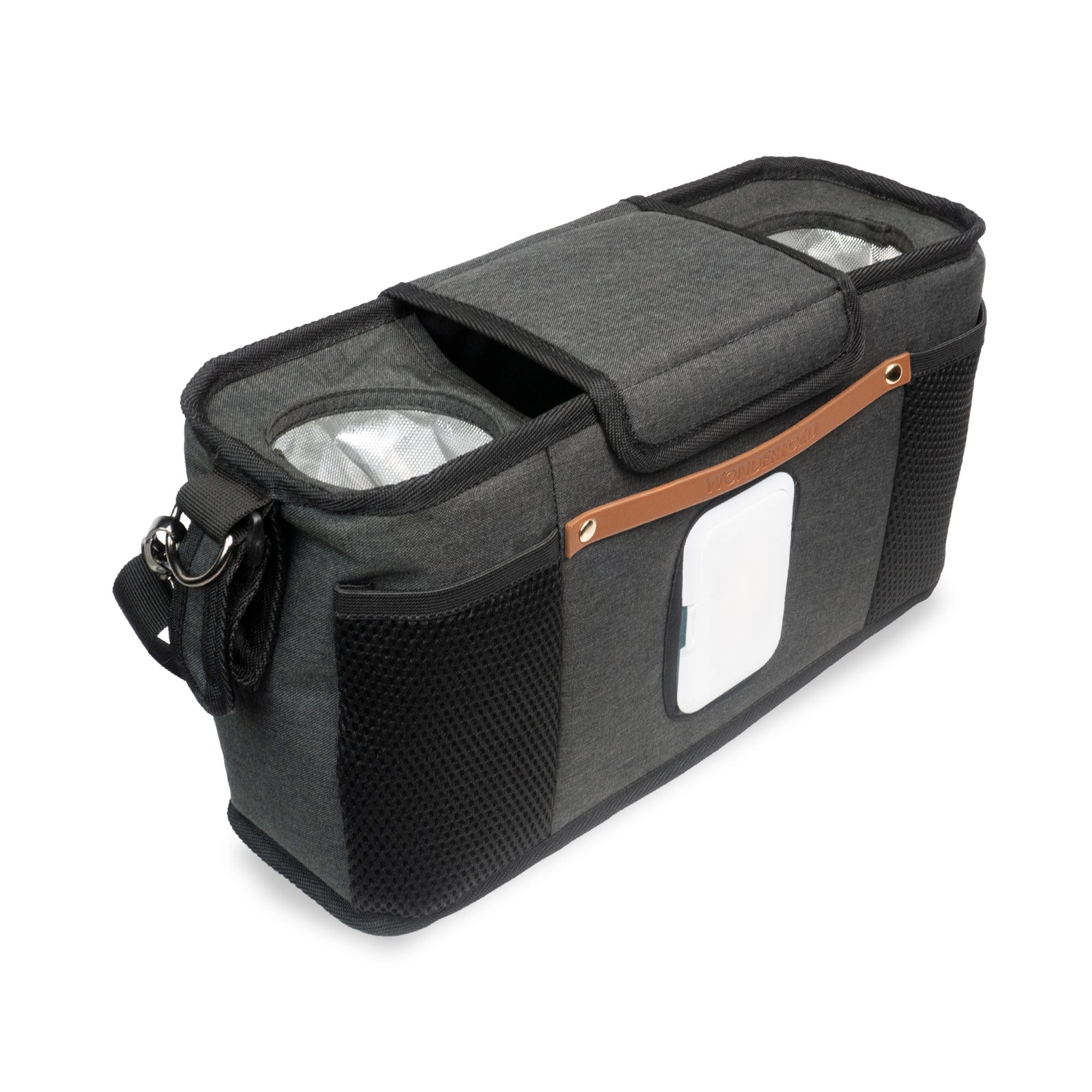 Wonderfold Parent Console with 2 Cup Holders - Premium Stroller Organizer for Diapers, Phones & Essentials - Perfect for Walks, Shopping & Family Outings