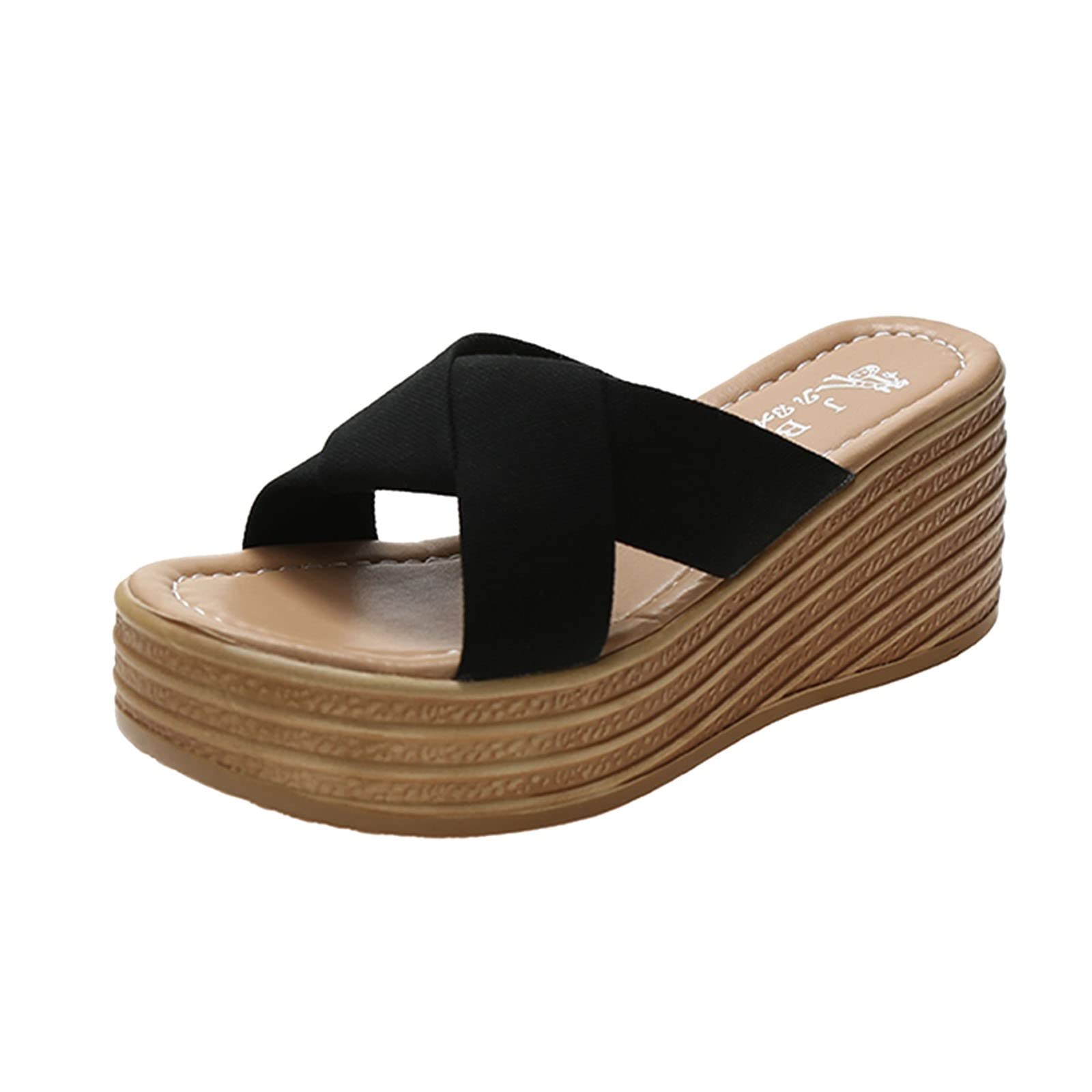 Women's Fashion Summer Wedge Heel Sandals - Middle Height Thick Sole Leopard Print White Shoes | Perfect for Beach, Vacation & Casual Outfits