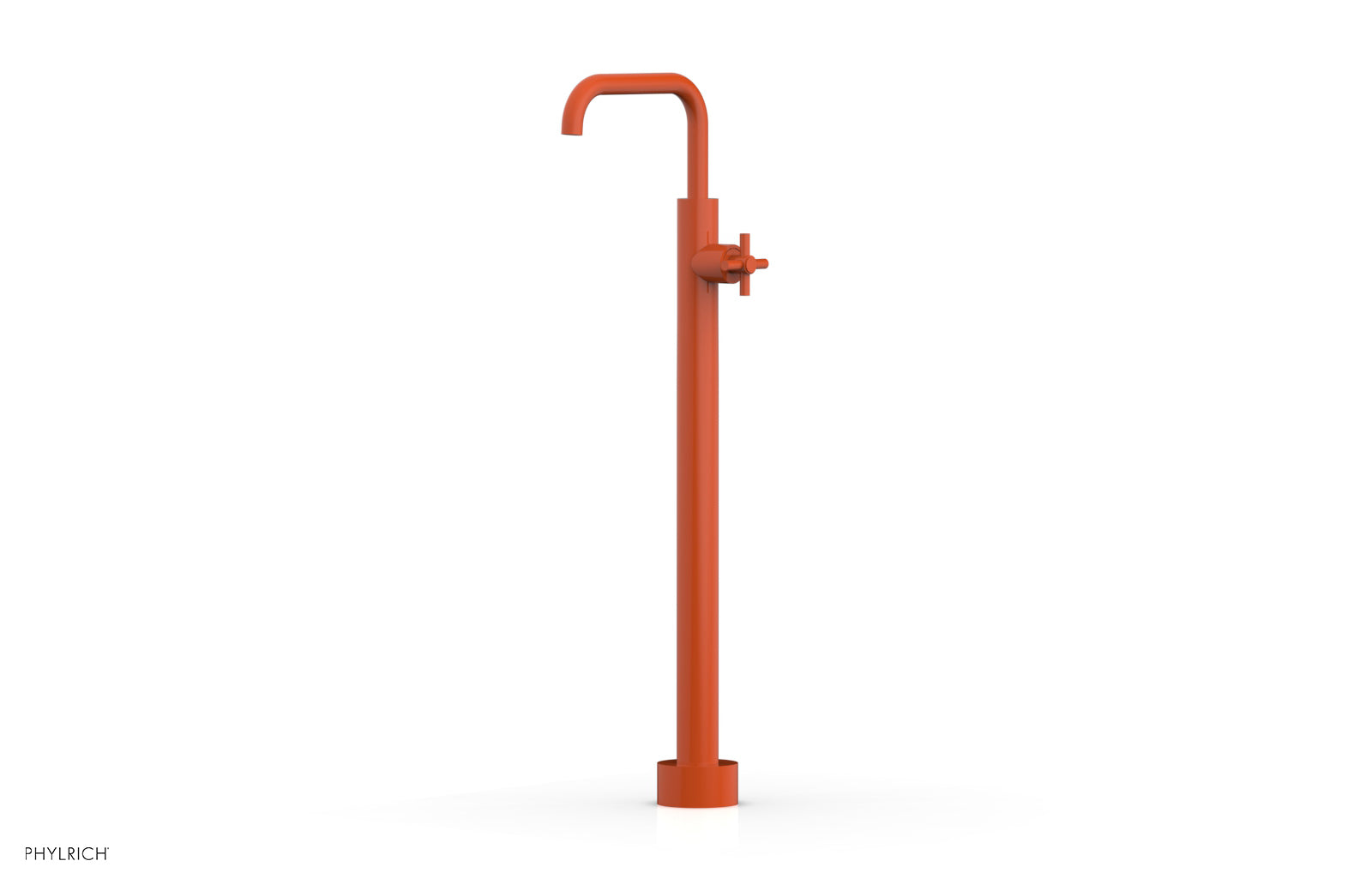 Premium Tall Floor Mount Tub Filler with Cross Handle - D131 45 02 - Perfect for Modern Bathroom Renovations and Spa-Like Bathtub Installations