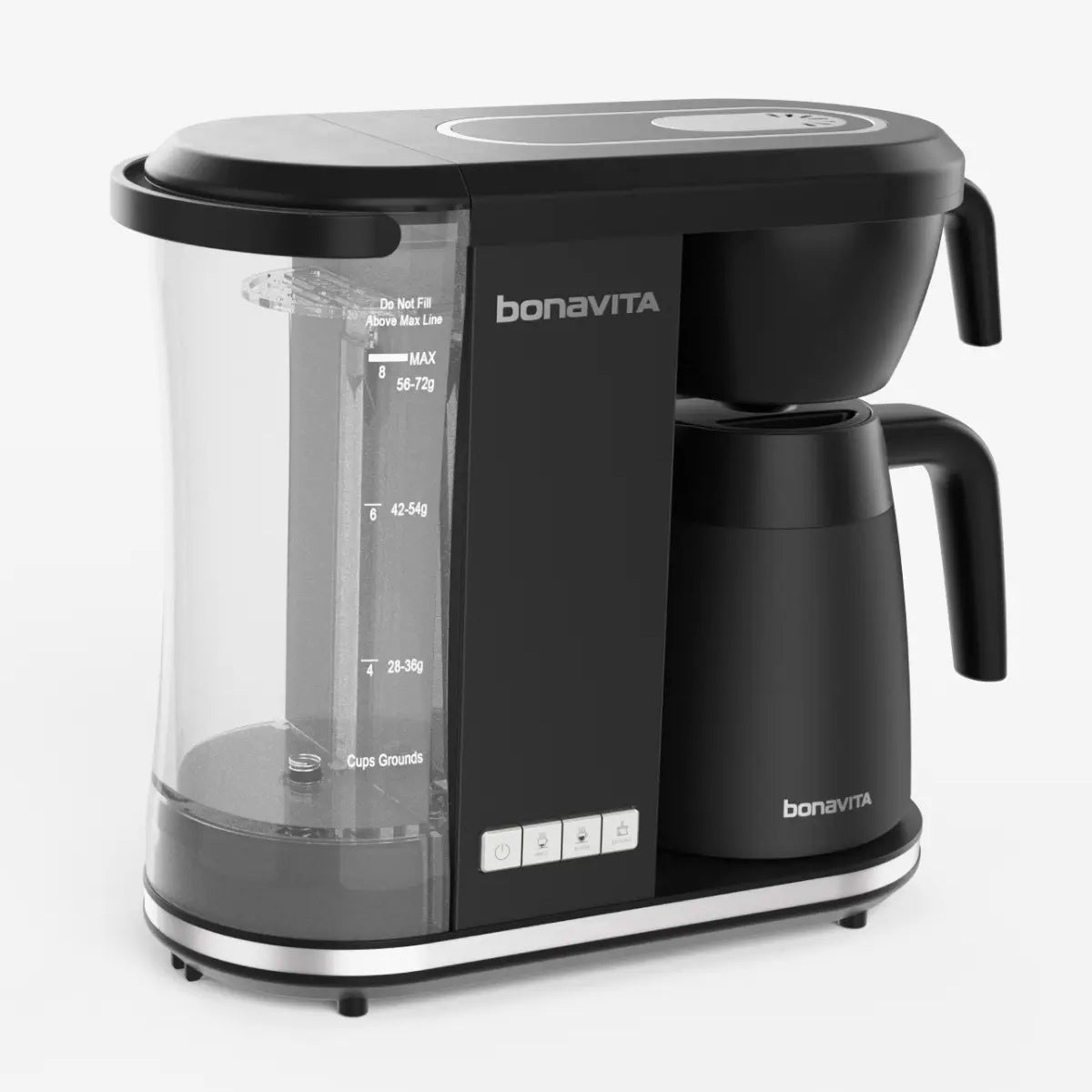 Bonavita Enthusiast 8 Cup Coffee Maker with Thermal Carafe - Stainless Steel, Matte Black (BVC2201TS MB) | Perfect for Home, Office & Specialty Coffee Brewing