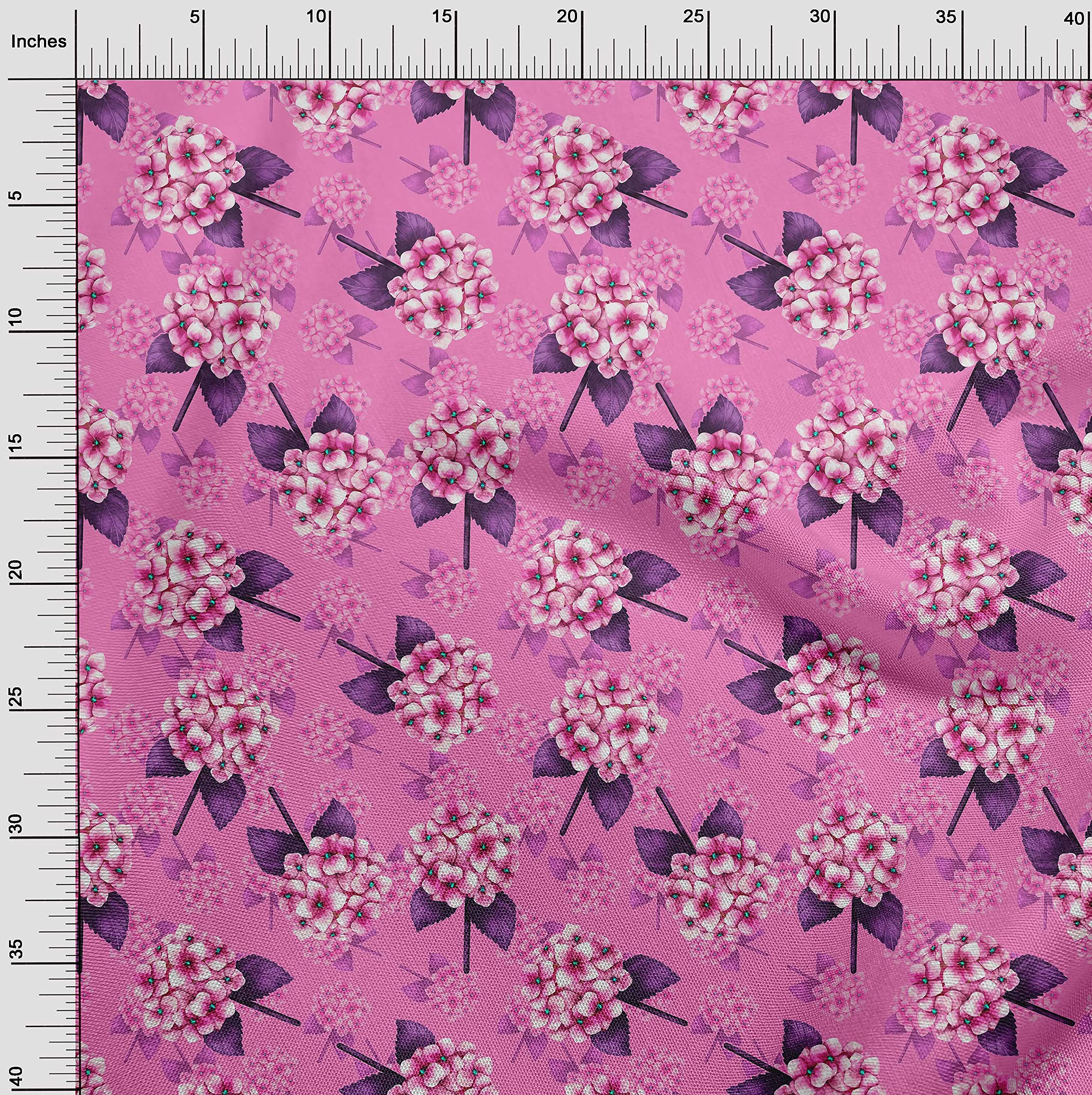 oneOone Cotton Poplin Pink Floral Print Fabric by The Yard - 42 Inch Wide (CYO) | Perfect for DIY Dresses, Skirts, Home Decor & Quilting