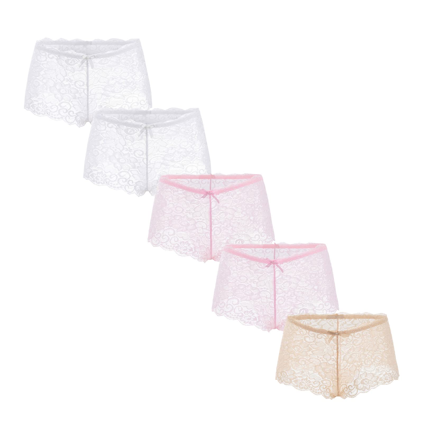 **Gufesf Women's 5-Pack Cotton Underwear - Soft, Breathable Full Coverage Briefs for Everyday Comfort | Perfect for Work, Travel & Lounge Wear**