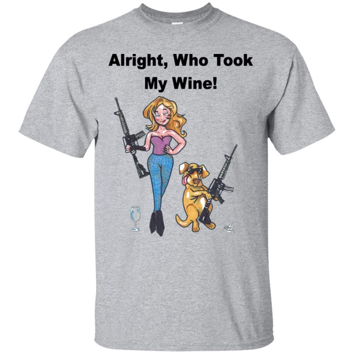 Who Took My Wine? Funny Wine Lover T-Shirt - Soft Cotton Graphic Tee for Women - Perfect for Wine Tasting Parties & Girls Night Out